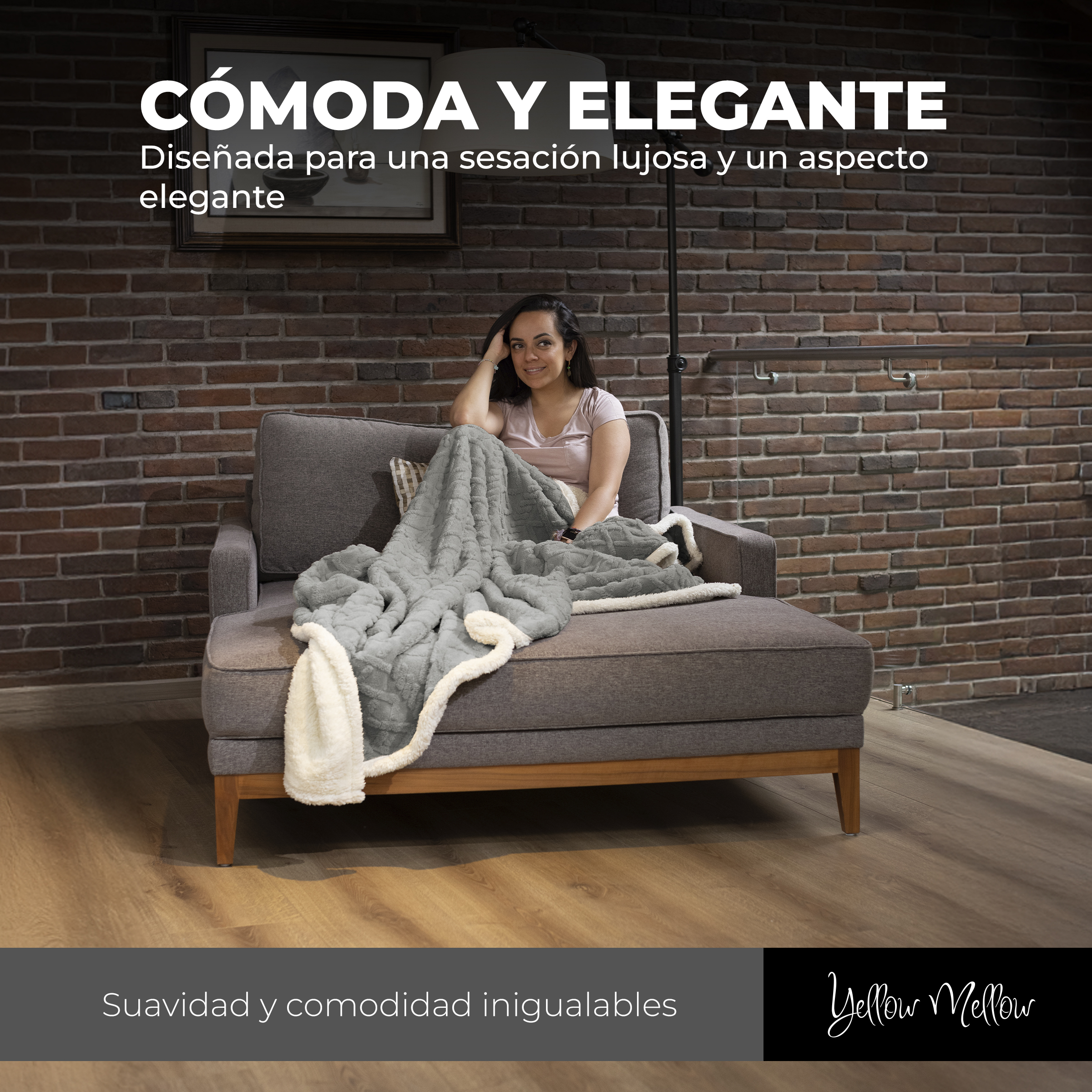 Foto 6 | Cobertor Cobija Aborregado Con Forro Polar Sherpa | Suave | Caliente | Ligera | Tamaño 230 x 200 cm (Gris, 230 x 200 cm