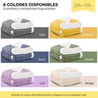 Foto 7 | Cobertor Cobija Aborregado Con Forro Polar Sherpa | Suave | Caliente | Ligera | Tamaño 230 x 200 cm (Gris, 230 x 200 cm