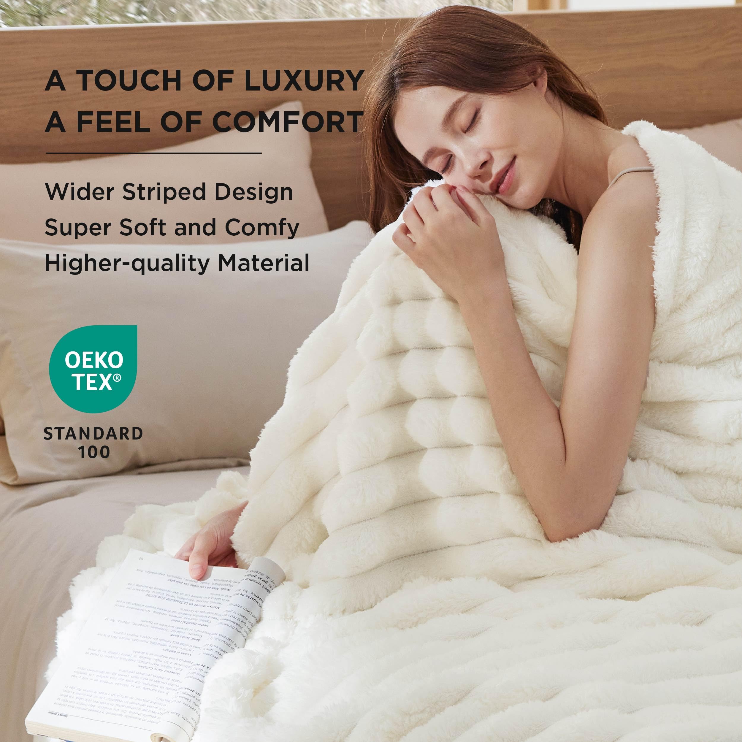 Foto 2 | Manta De Cama Para Cama, Tamaño King, Supersuave Y Acogedora, De Forro Polar, Color Blanco - Venta Internacional.