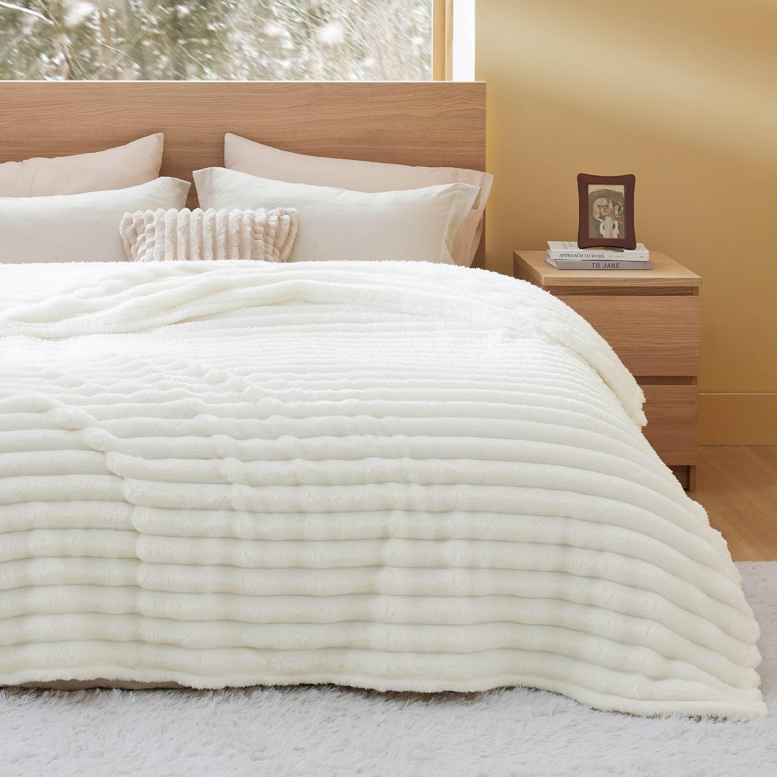 Foto 7 pulgar | Manta De Cama Para Cama, Tamaño King, Supersuave Y Acogedora, De Forro Polar, Color Blanco - Venta Internacional.