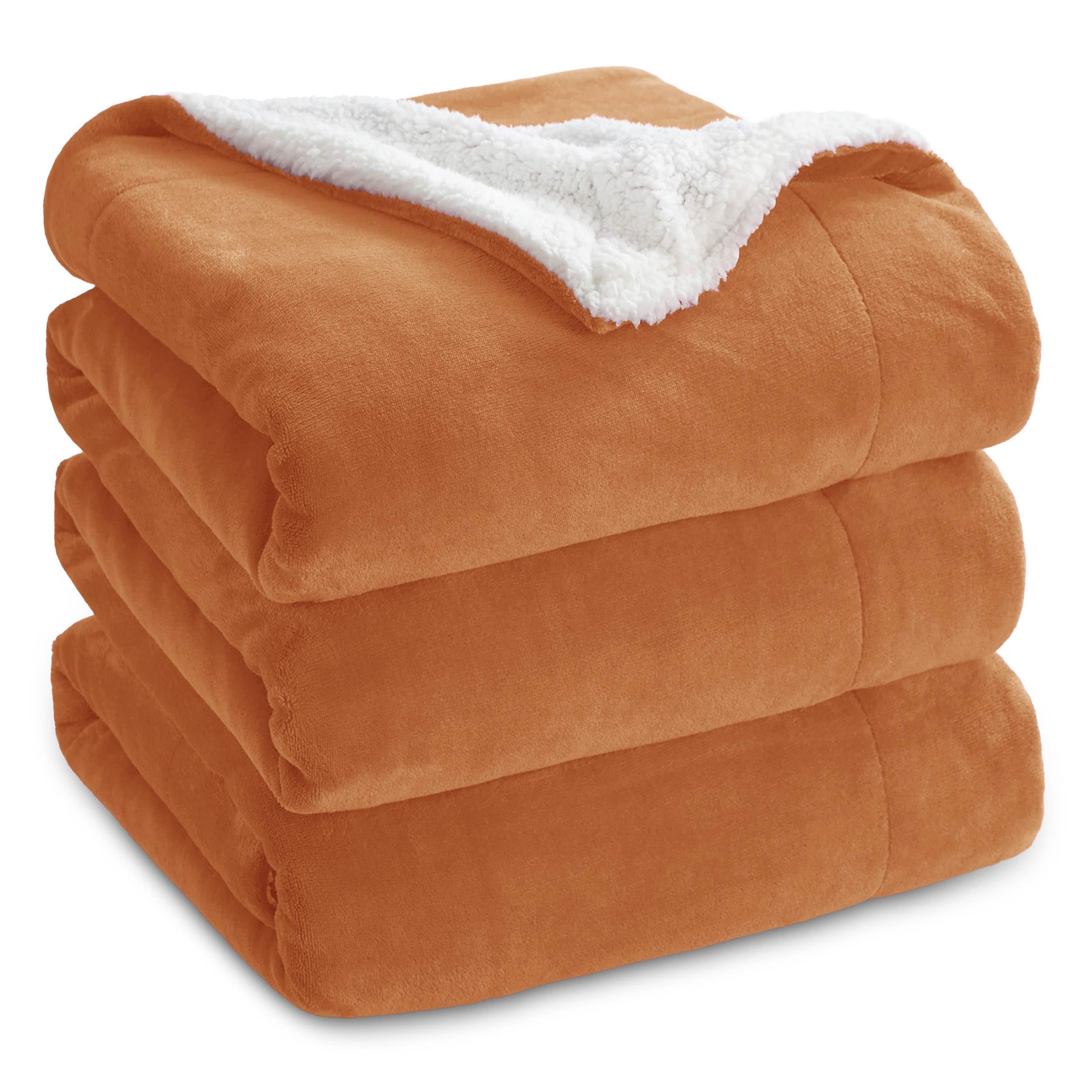Manta Bedsure Sherpa de Forro Polar Queen Size Gruesa Naranja - Venta Internacional