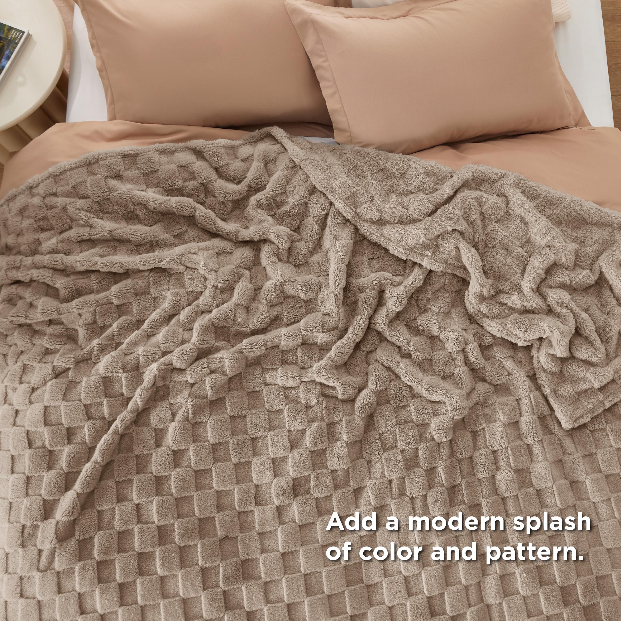 Foto 5 | Manta Bedsure De Forro Polar De Color Topo Claro Para Sofá, Supersuave - Venta Internacional.