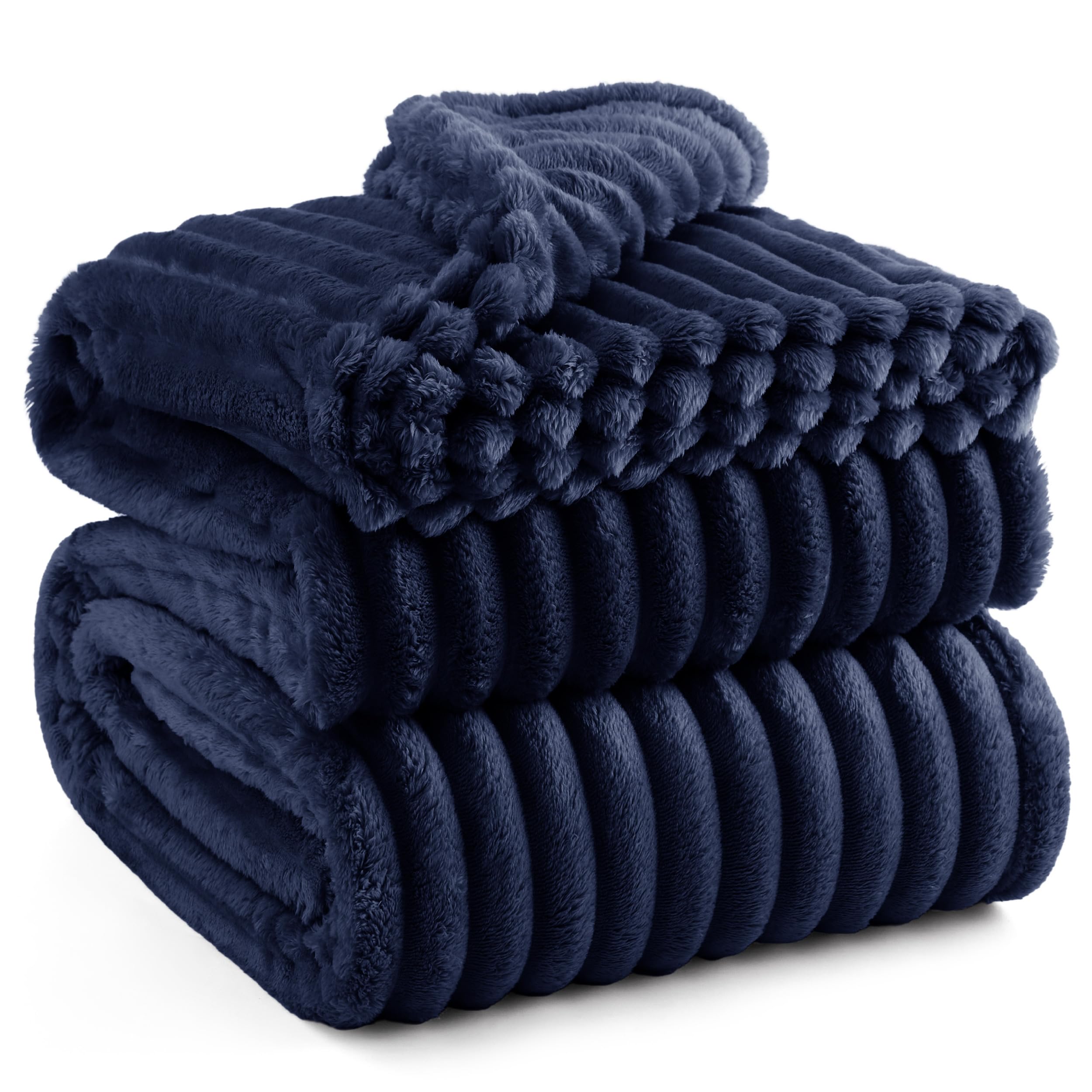 Manta De Forro Polar Azul, Suave Y Acogedora, 274 X 229 Cm - Venta Internacional.