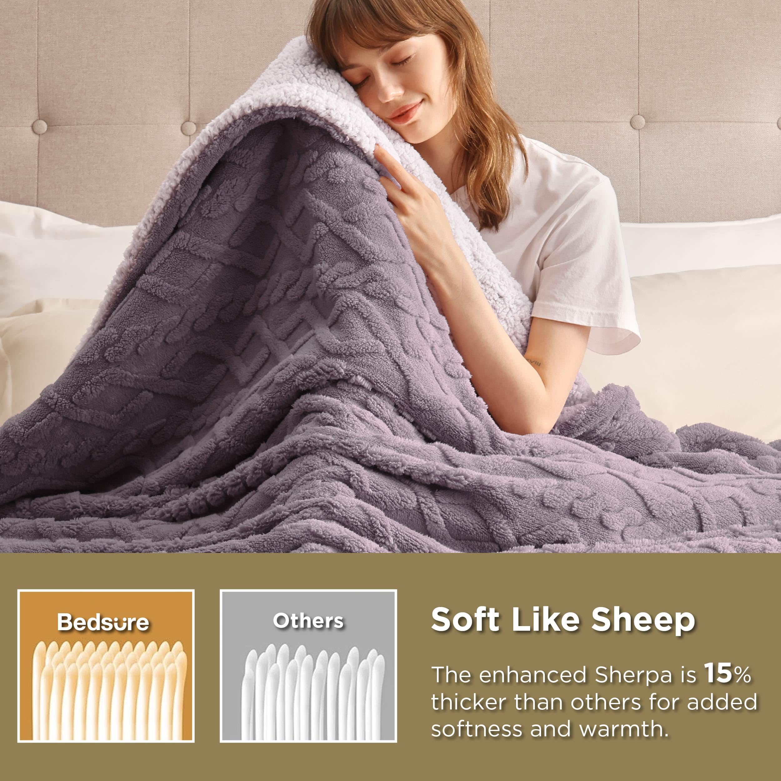 Foto 3 | Manta Bedsure Sherpa De Forro Polar Para Sofá, 130 X 150 Cm - Venta Internacional.
