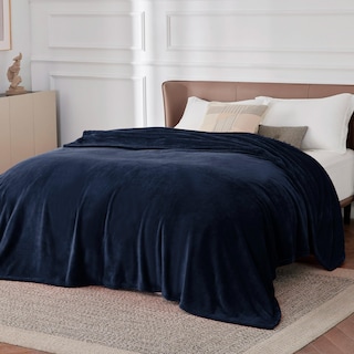 Foto 5 | Manta De Cama De Forro Polar Azul Marino, Tamaño Queen, Suave, 230 X 230 Cm - Venta Internacional.