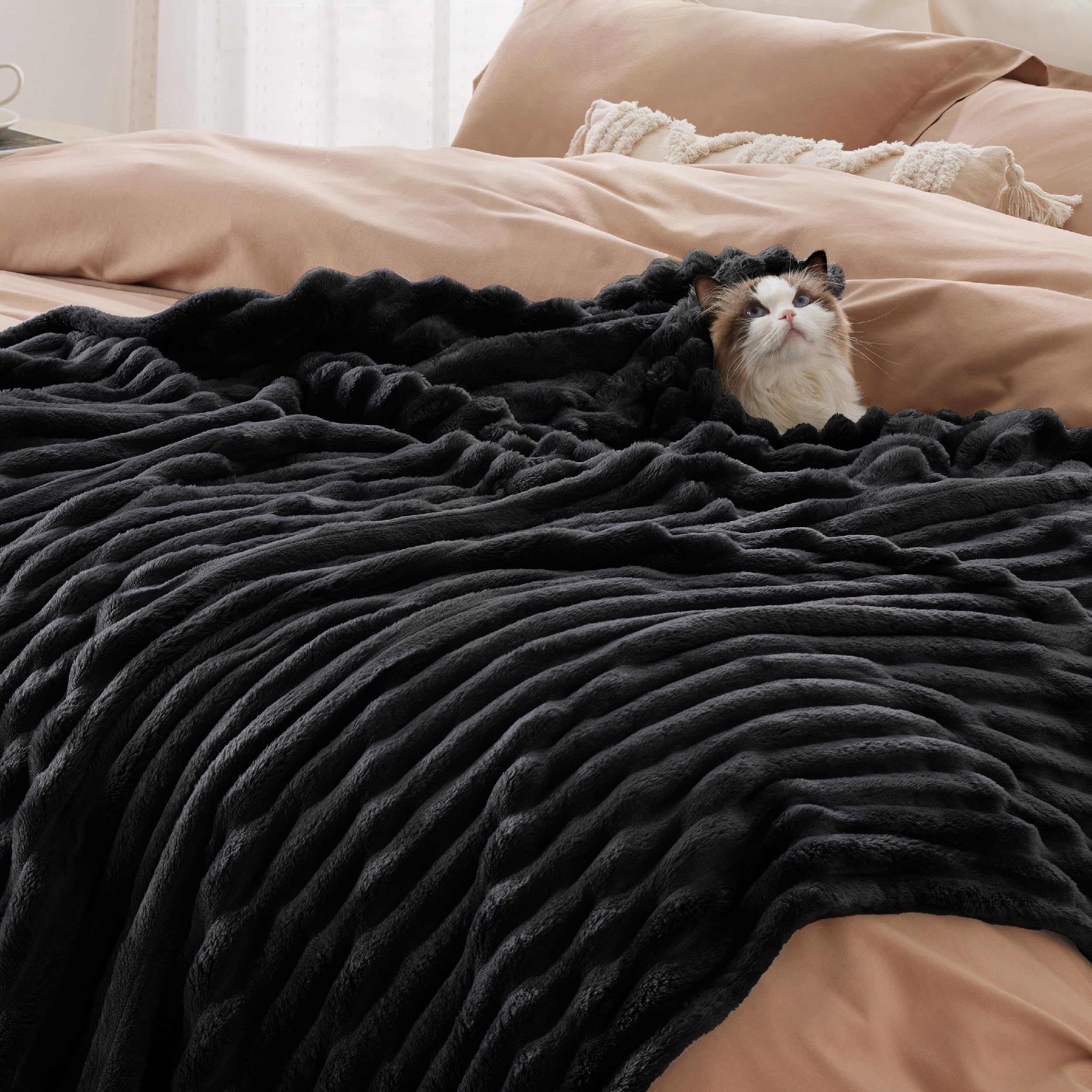 Foto 5 pulgar | Manta Bedsure Forro Polar de Franela Negro King Size - Venta Internacional