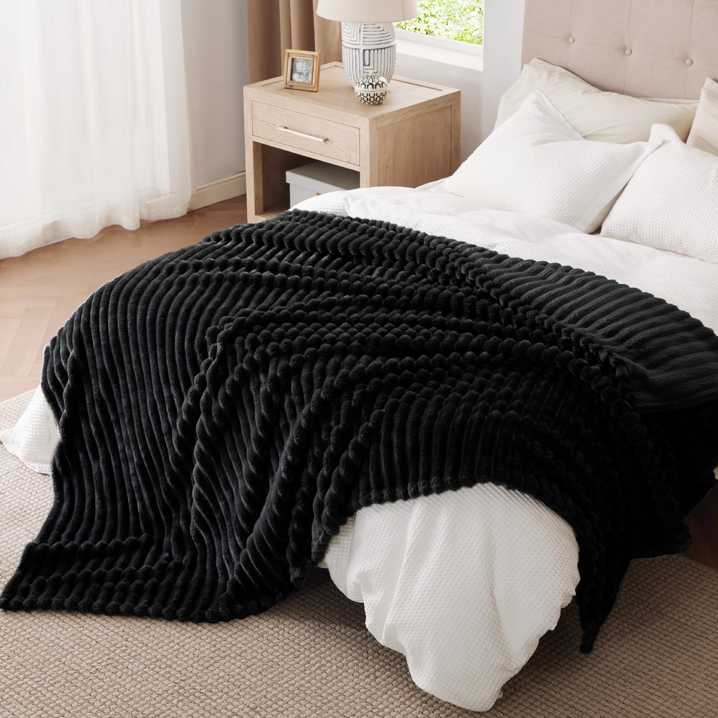 Foto 7 pulgar | Manta Bedsure Forro Polar de Franela Negro King Size - Venta Internacional