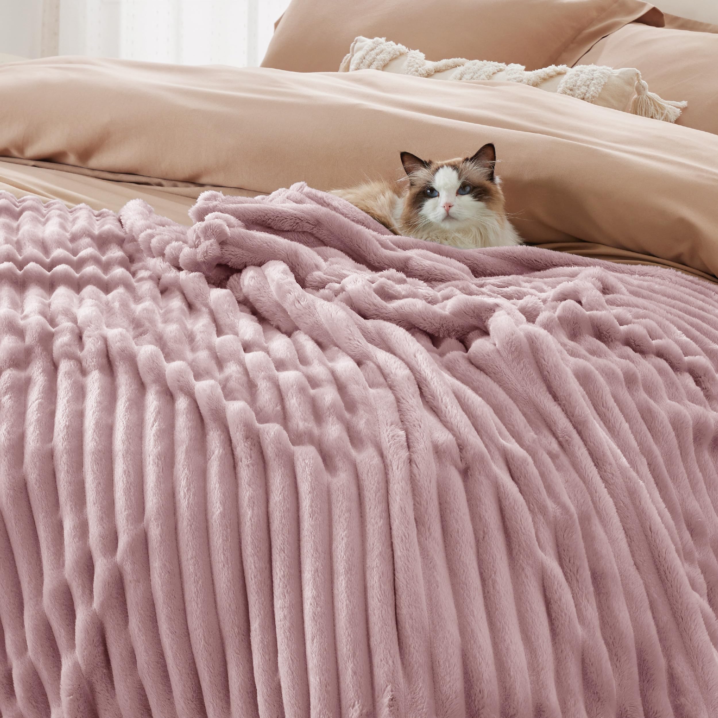 Foto 4 | Manta Bedsure De Forro Polar Rosa Para Sofá, 130 X 180 Cm - Venta Internacional.