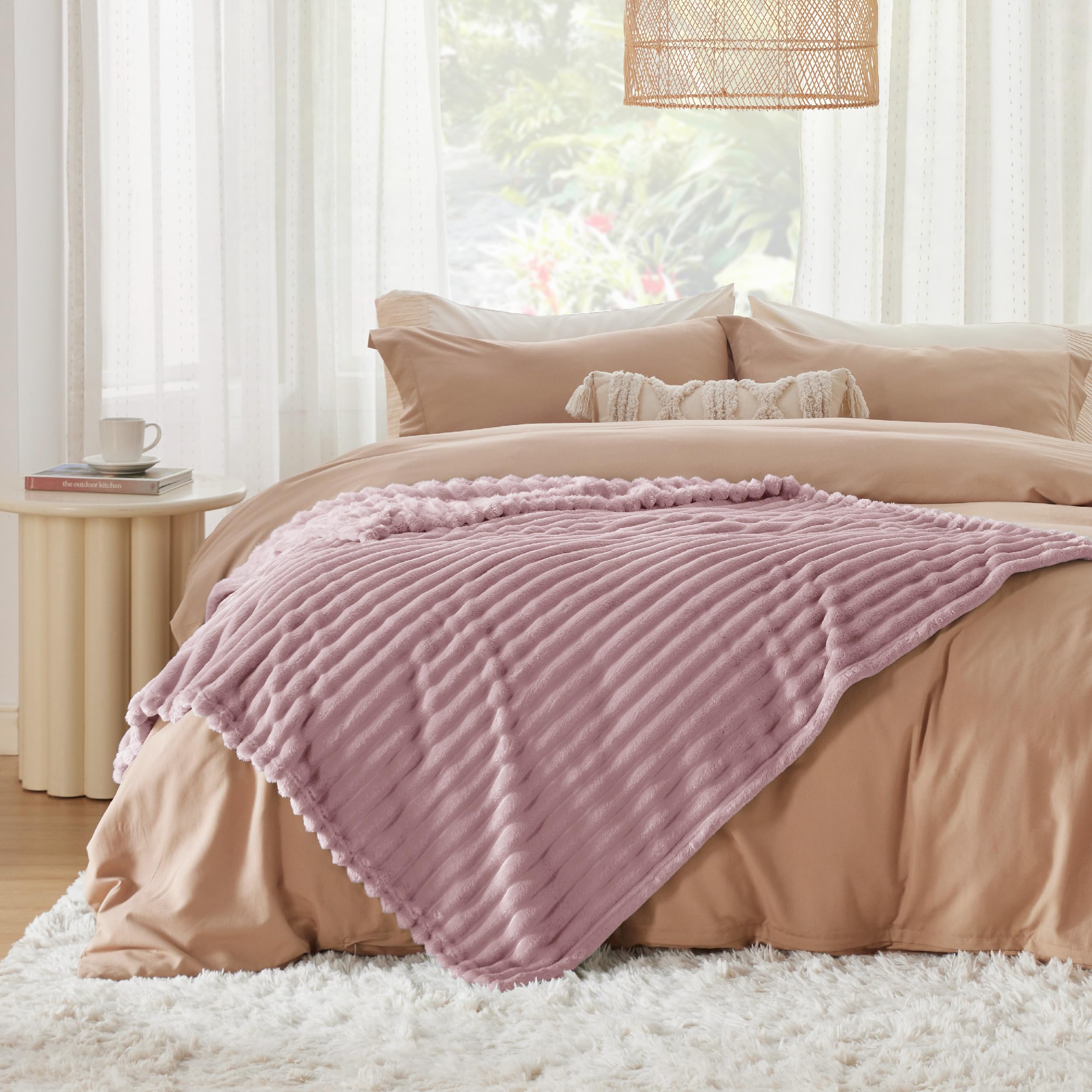 Foto 7 pulgar | Manta Bedsure De Forro Polar Rosa Para Sofá, 130 X 180 Cm - Venta Internacional.