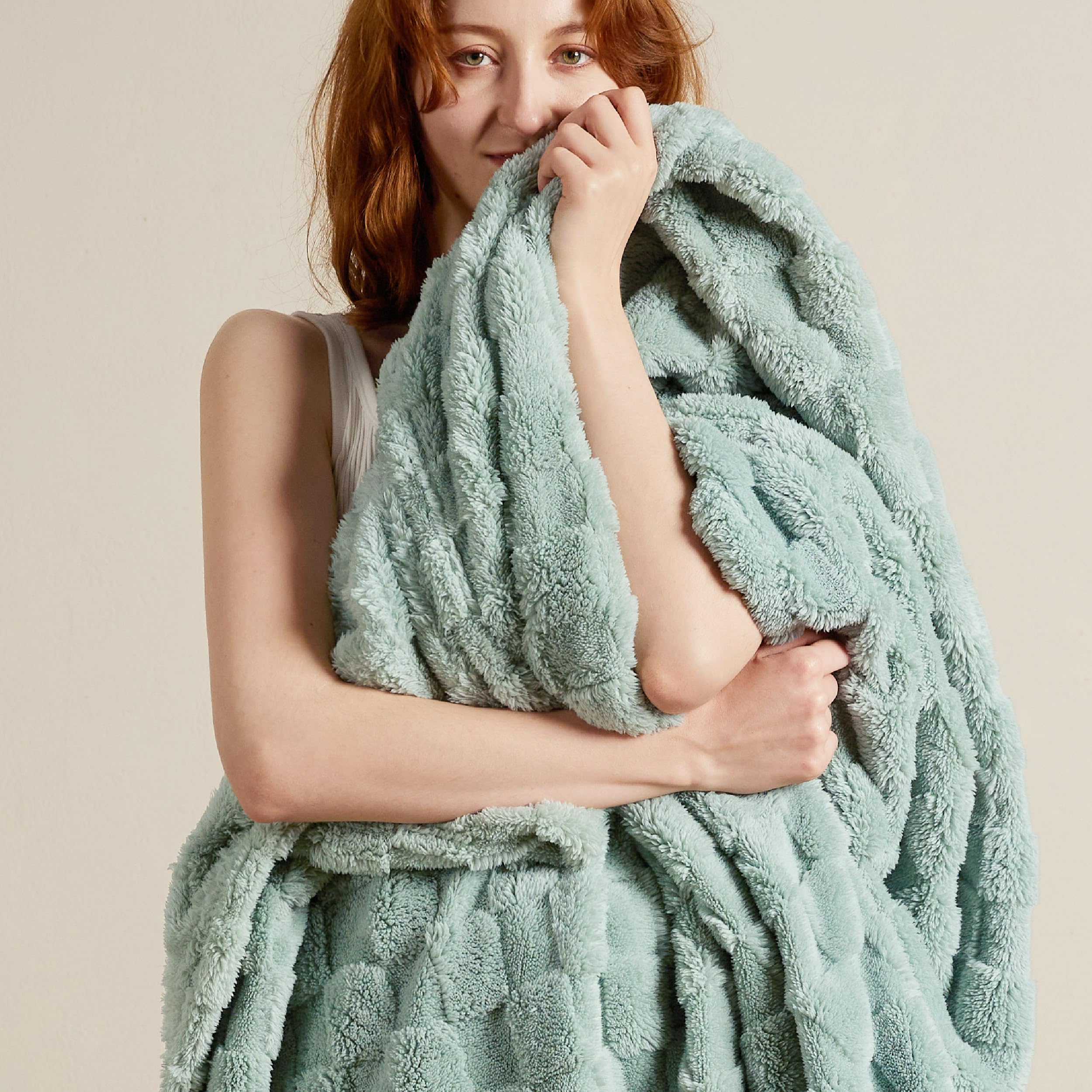 Foto 6 | Manta De Cama Con Forro Polar Queen, Color Verde Salvia, 230 X 230 Cm - Venta Internacional.