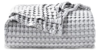 Foto 1 | Manta Bedsure Cooling De Algodón Con Forma De Gofre, Tamaño Queen, Color Gris - Venta Internacional.