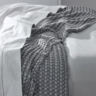 Foto 7 | Manta Bedsure Cooling De Algodón Con Forma De Gofre, Tamaño Queen, Color Gris - Venta Internacional.