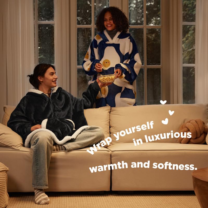 Foto 4 | Sudadera Con Capucha Wearable Blanket Bedsure Blanket Para Mujer, Gris Y Negro - Venta Internacional.
