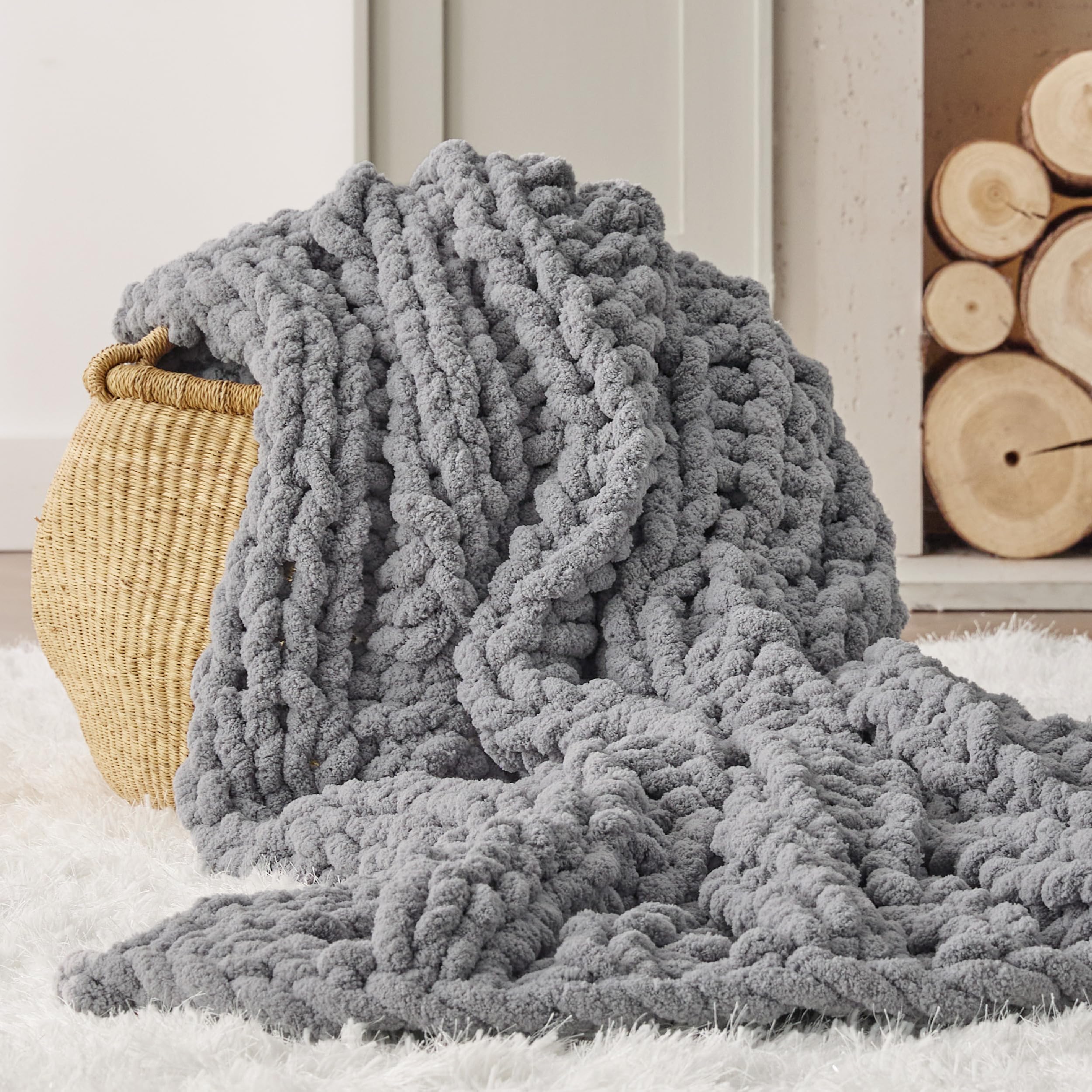 Foto 1 | Manta De Cama Gruesa De Punto Grueso, 100% Tejida A Mano, 2,3 Kg - Venta Internacional.