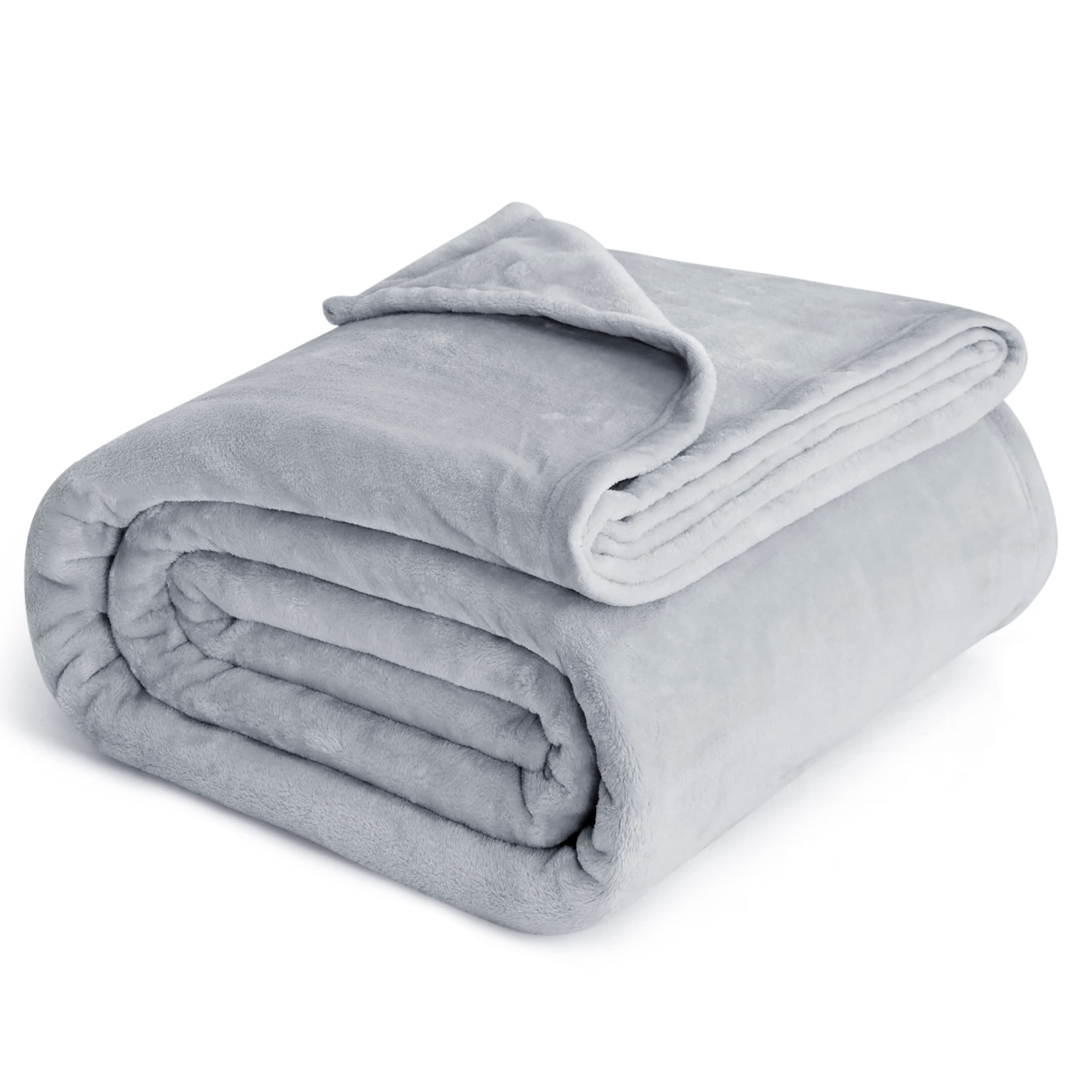 Manta De Cama Con Forro Polar Tamaño Queen, Color Gris Claro, 230 X 230 Cm - Venta Internacional.