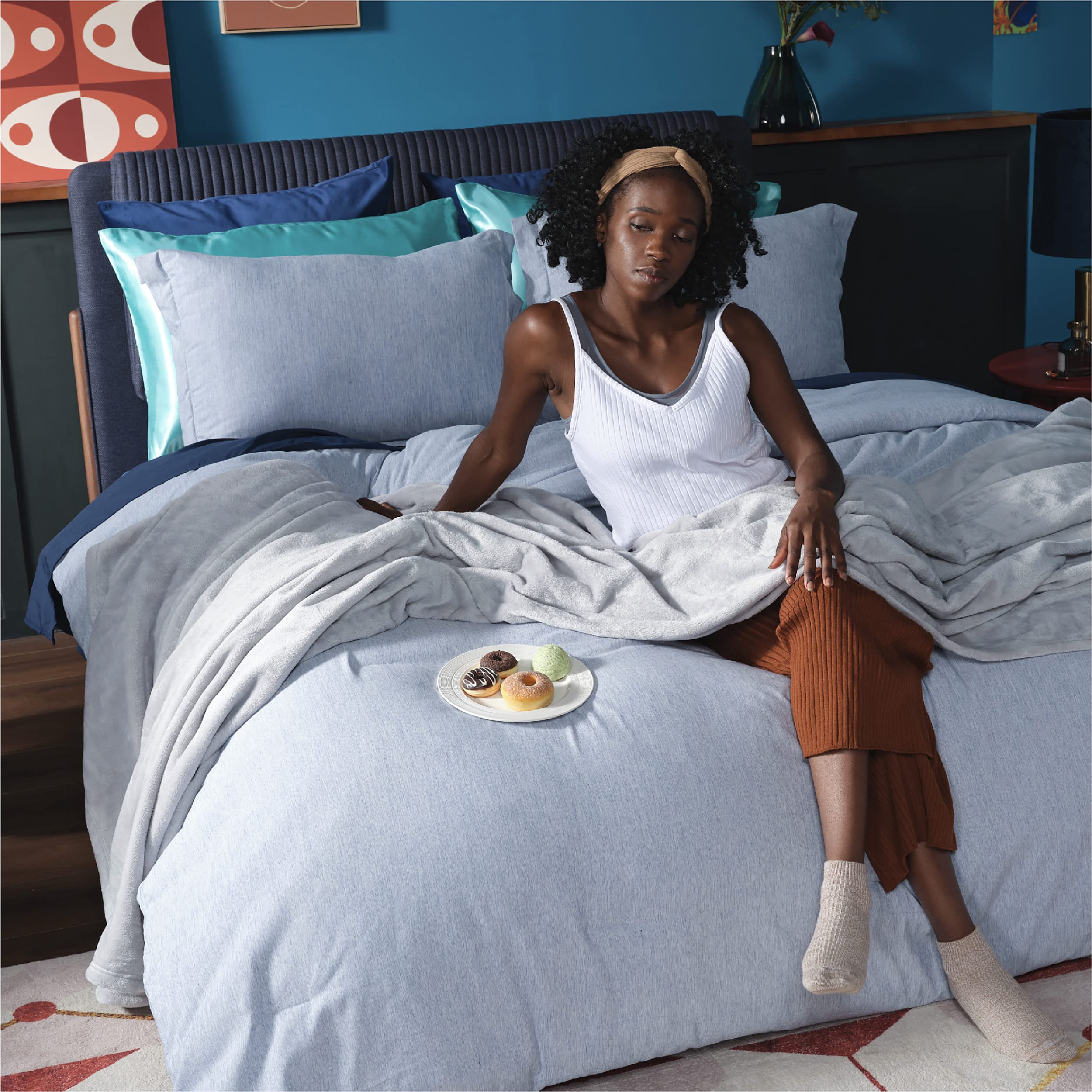 Foto 4 pulgar | Manta De Cama Con Forro Polar Tamaño Queen, Color Gris Claro, 230 X 230 Cm - Venta Internacional.