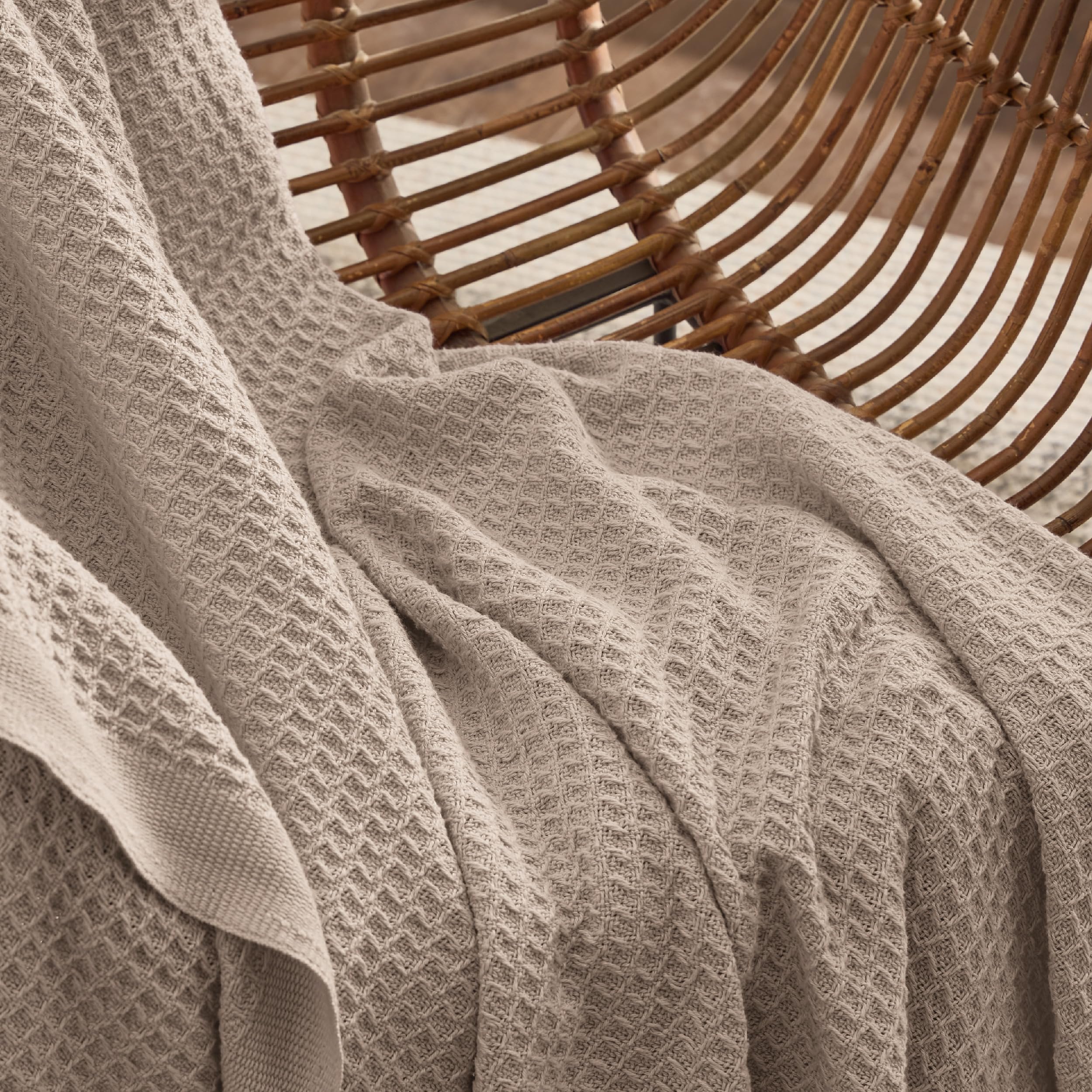 Foto 5 pulgar | Manta De Cama, 100% Algodón, Tejido Gofrado, 50 X 70 Cm, Color Canela - Venta Internacional.