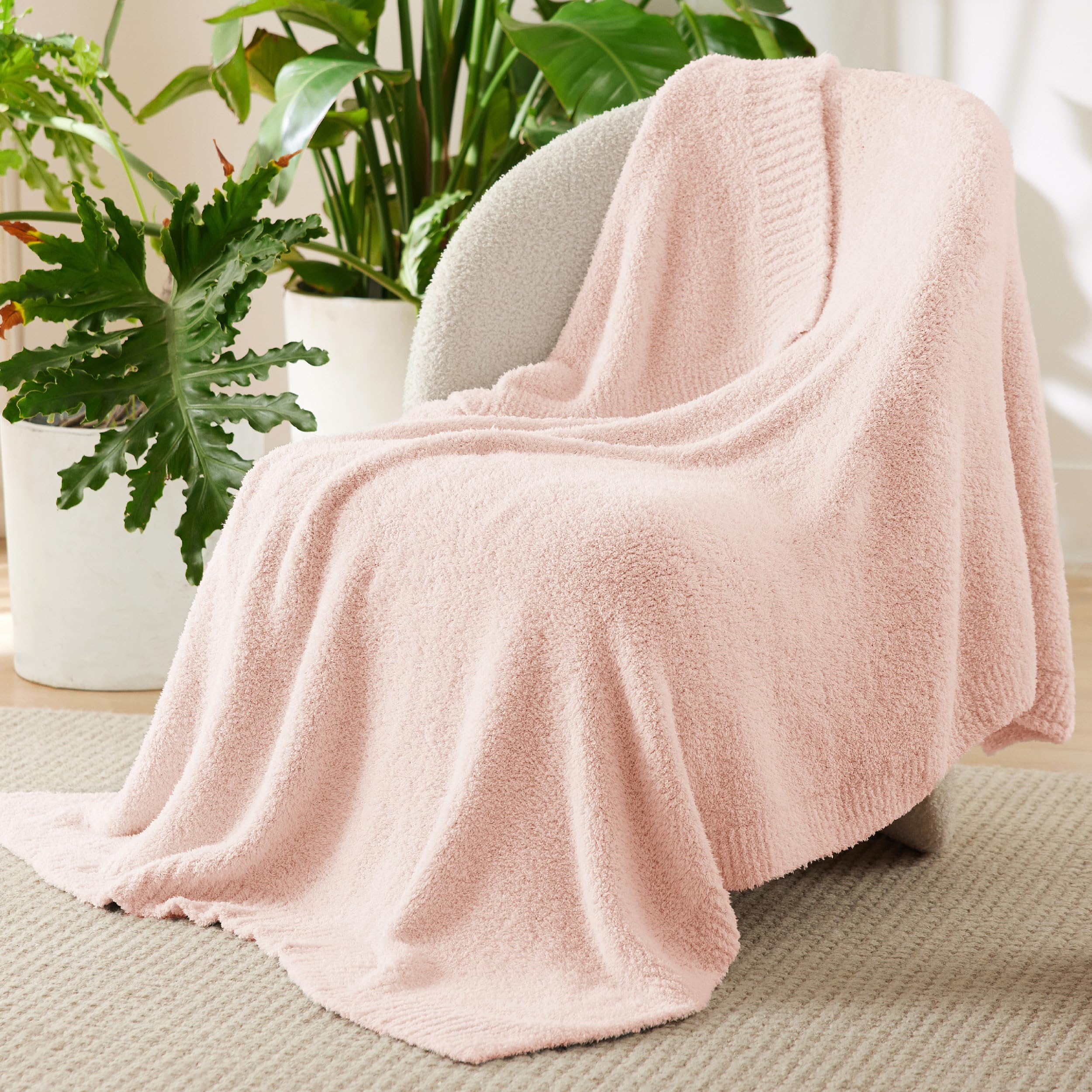 Foto 3 pulgar | Manta Tejida Blanket Bedsure Para Sofá, Supersuave, 50 X 150 Cm, Rosa - Venta Internacional.