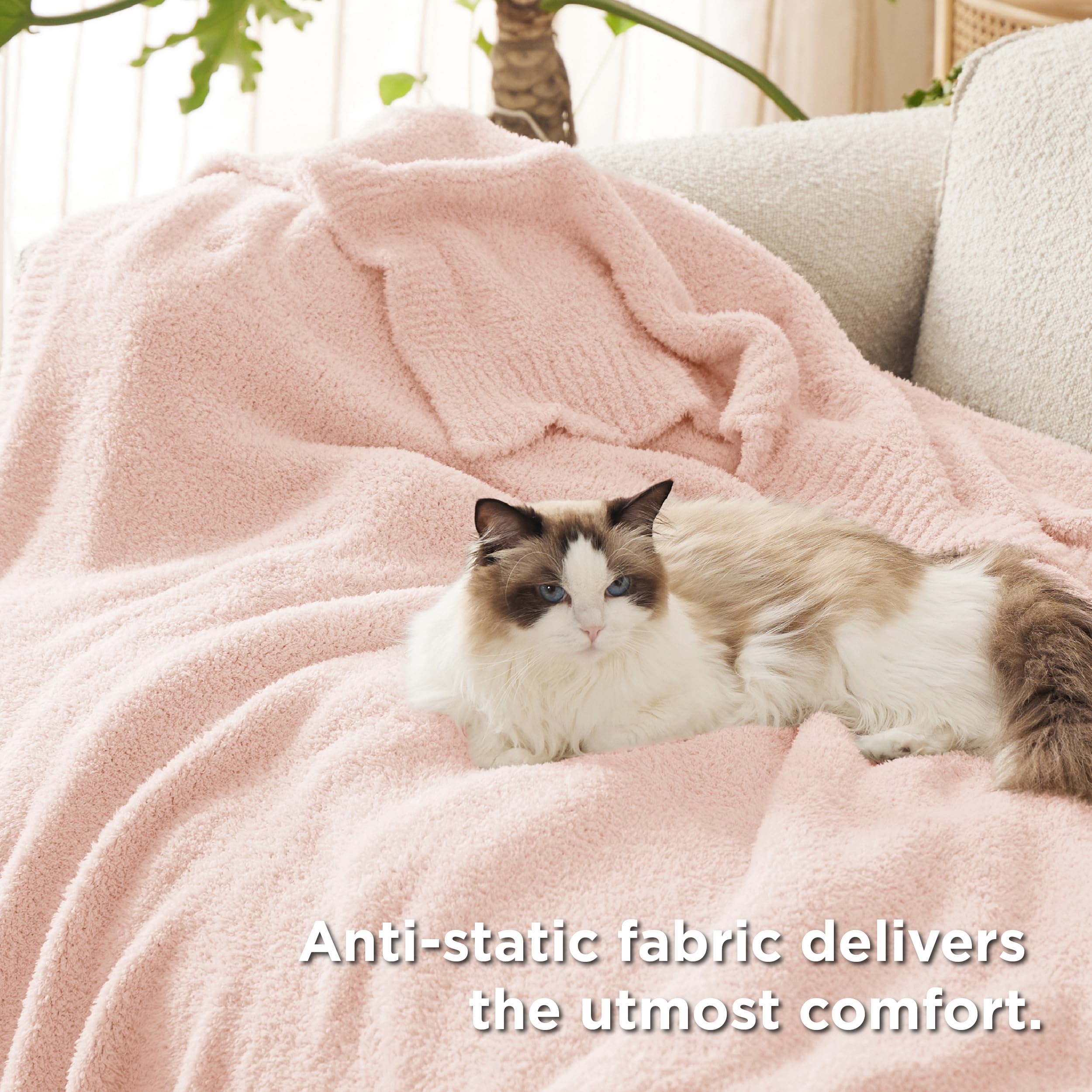 Foto 5 pulgar | Manta Tejida Blanket Bedsure Para Sofá, Supersuave, 50 X 150 Cm, Rosa - Venta Internacional.