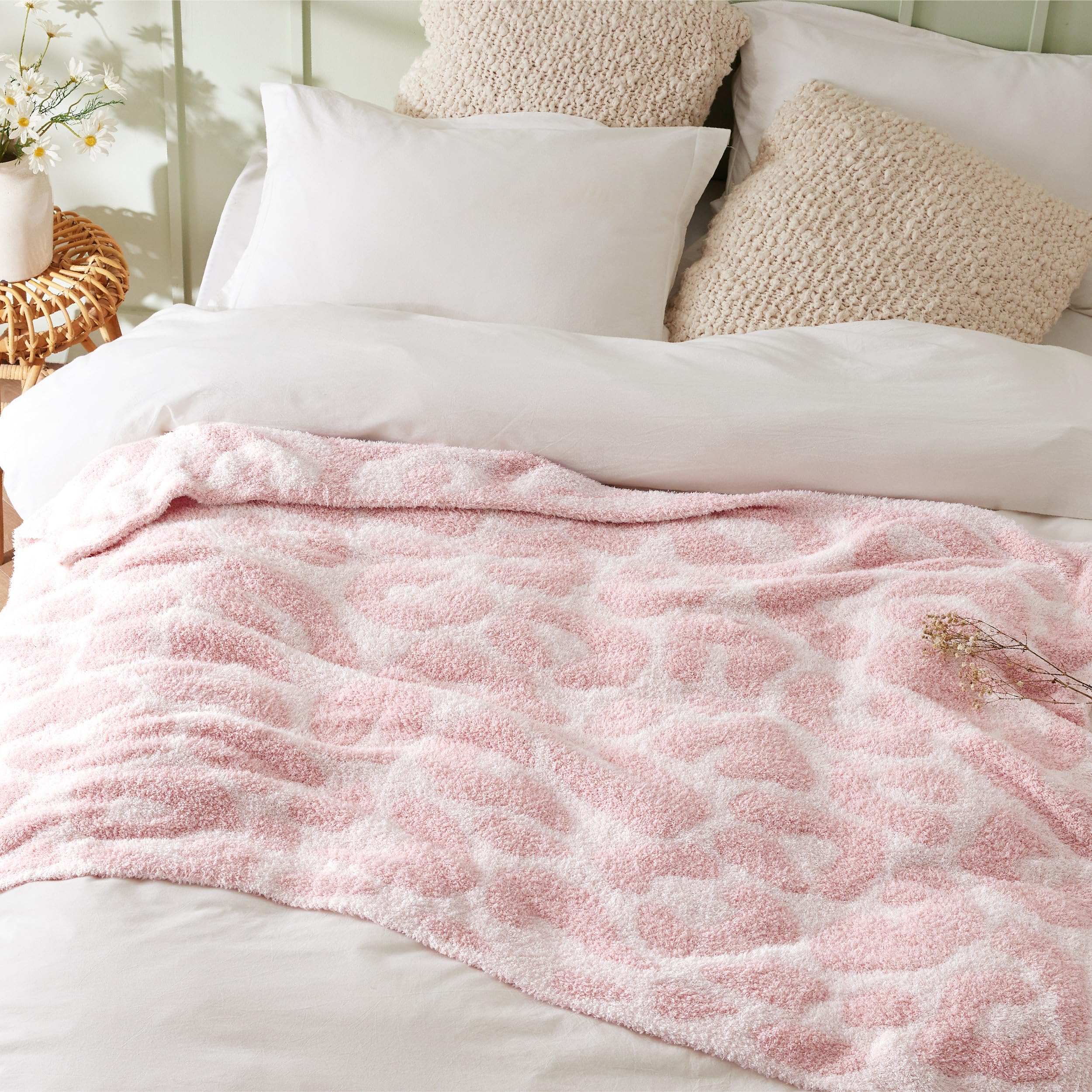Foto 4 pulgar | Manta De Cama Con Diseño De Leopardo, Tejido Supersuave, 130 X 150 Cm, Color Rosa - Venta Internacional.