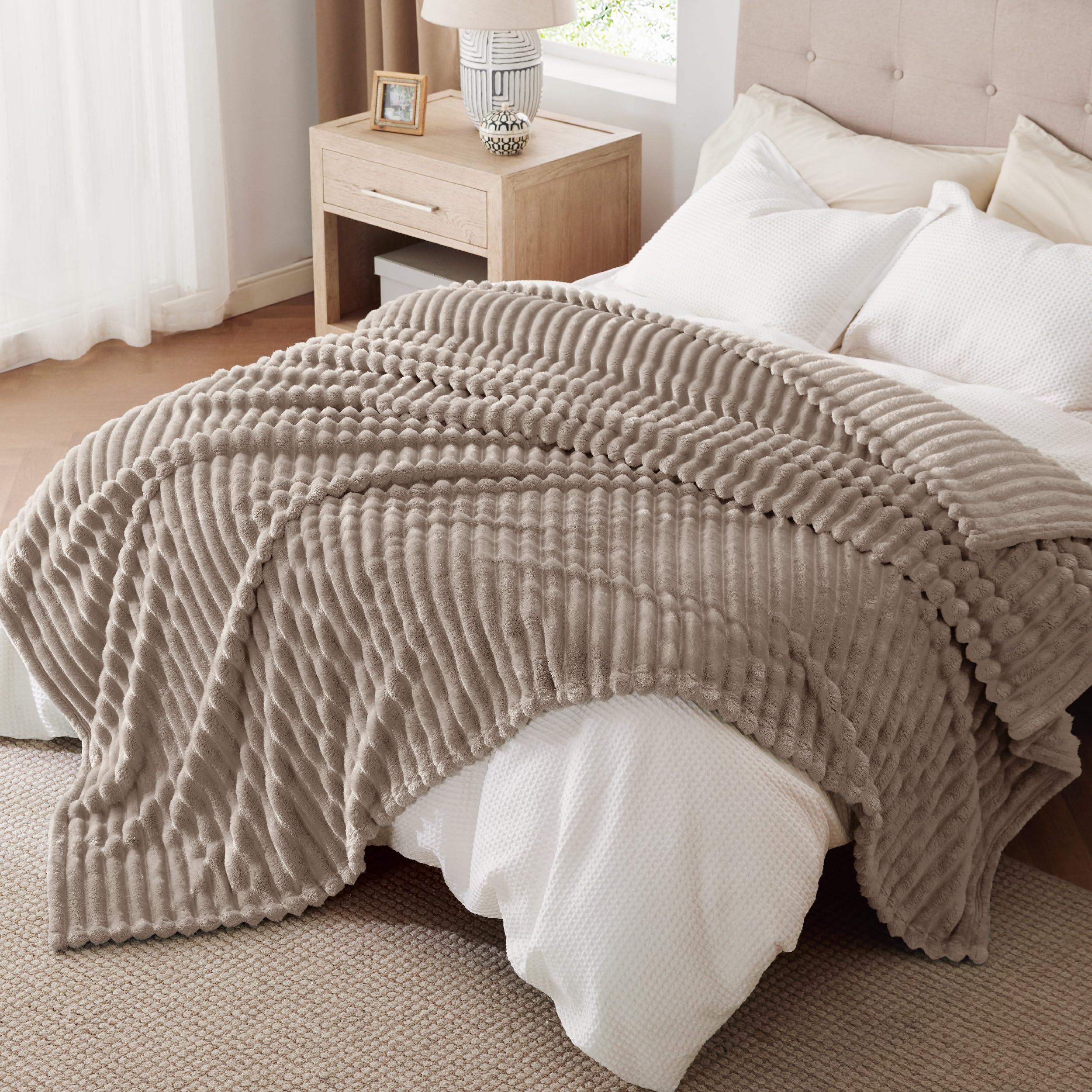 Foto 5 | Manta Bedsure, Forro Polar, Color Moca, Merengue, Para Sofá, 230 X 230 Cm - Venta Internacional.