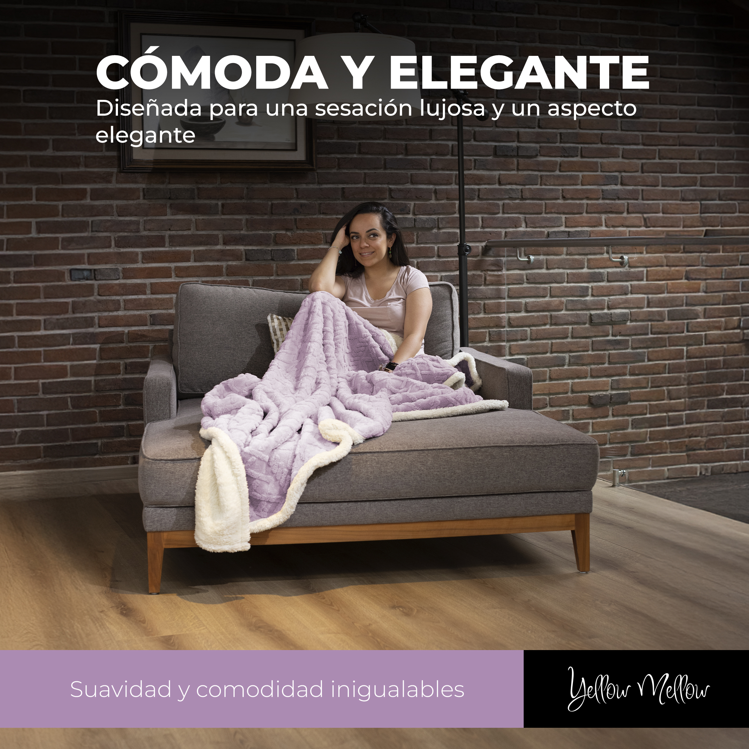 Foto 8 pulgar | Cobertor Cobija Aborregado Con Forro Polar Sherpa | Suave | Caliente | Ligera | Tamaño 230x200cm (Lila, 230x200cm)