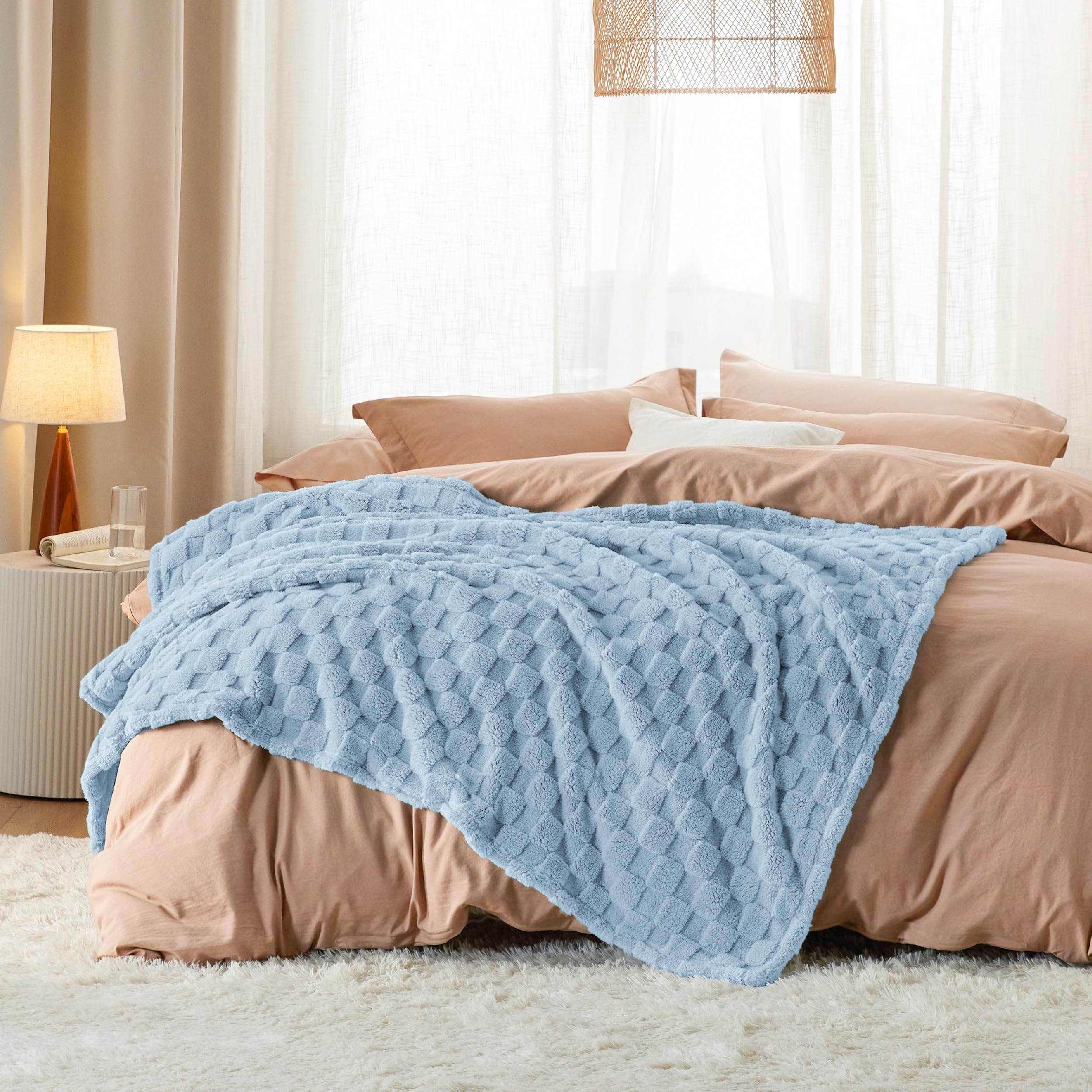 Foto 6 | Manta Bedsure De Forro Polar Azul Marino Para Sofá, 130 X 150 Cm - Venta Internacional.
