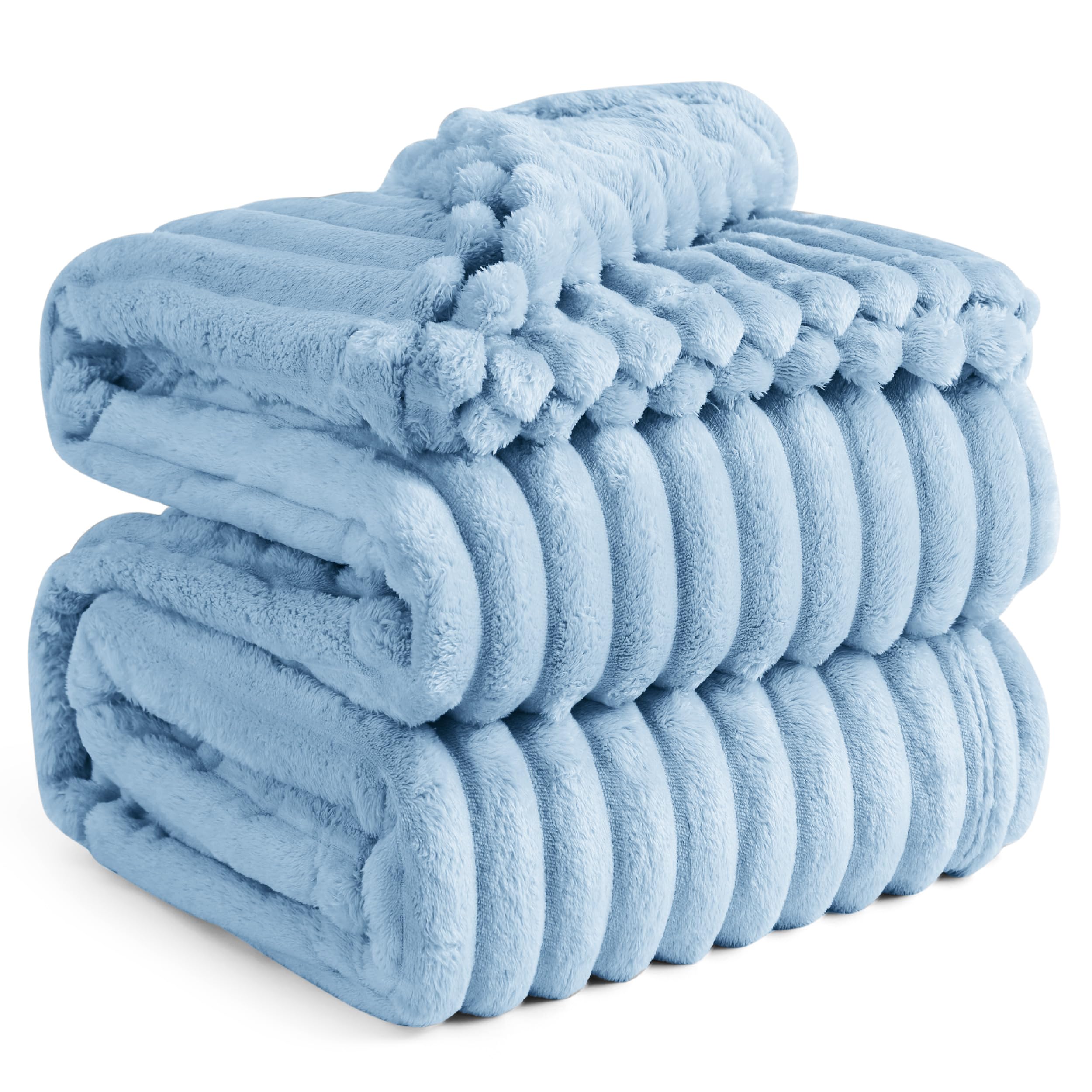 Manta De Forro Polar Azul Suave Y Acogedora Para Sofá, 275 X 230 Cm - Venta Internacional.