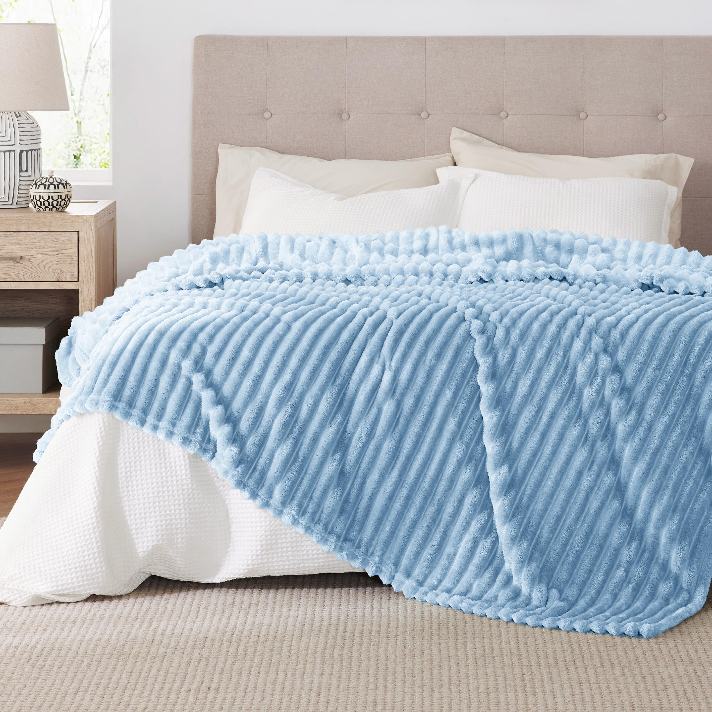 Foto 2 | Manta De Forro Polar Azul Suave Y Acogedora Para Sofá, 275 X 230 Cm - Venta Internacional.