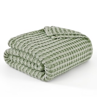 Foto 1 | Manta Bedsure Cooling De Algodón Con Forma De Gofre, Tamaño Queen, Color Verde - Venta Internacional.
