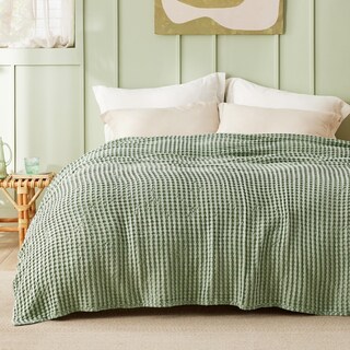 Foto 7 | Manta Bedsure Cooling De Algodón Con Forma De Gofre, Tamaño Queen, Color Verde - Venta Internacional.