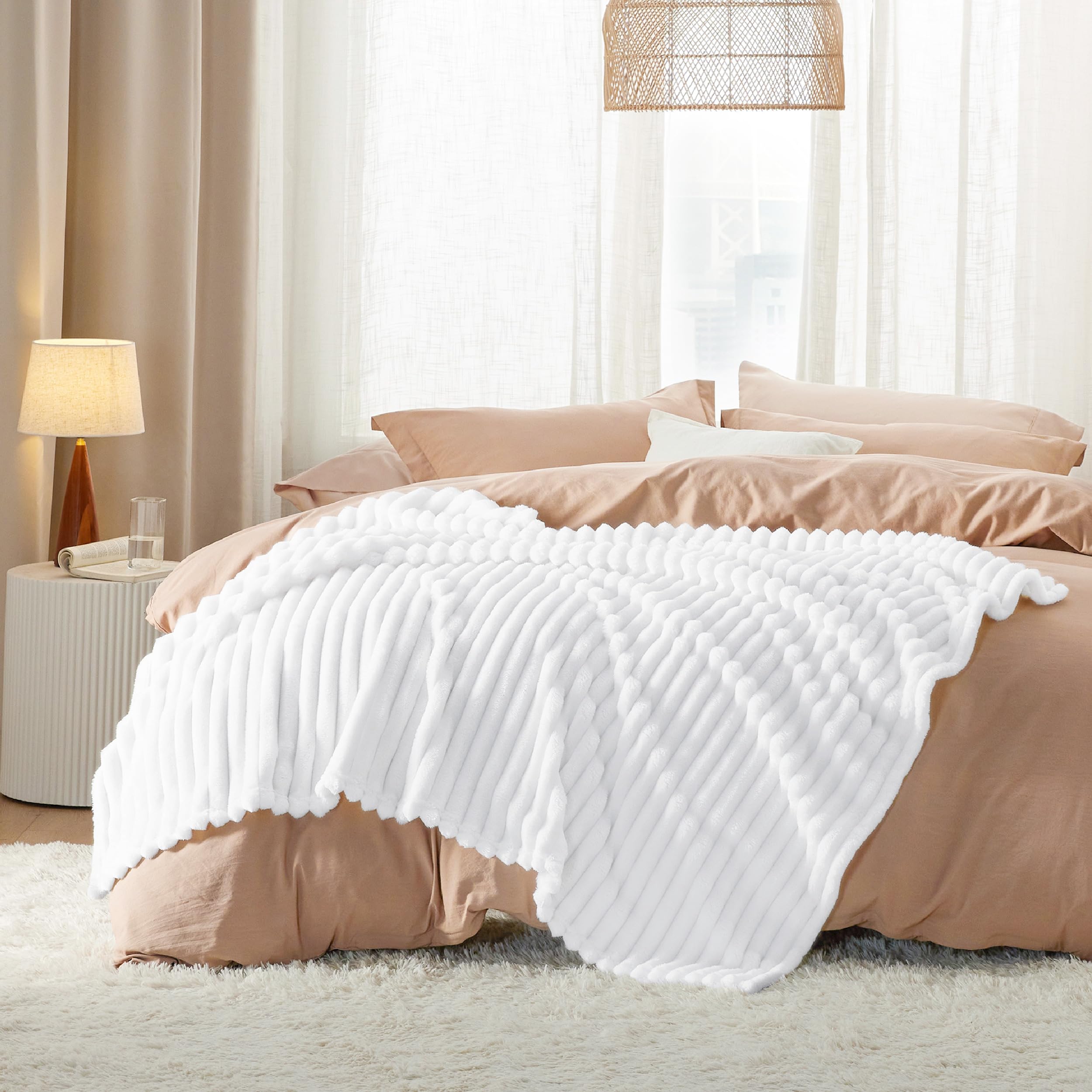 Foto 7 pulgar | Manta Bedsure De Forro Polar Blanco Para Sofá, 50 X 70 Cm - Venta Internacional.