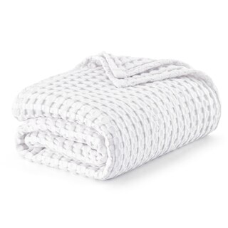 Foto 2 | Manta Bedsure Cooling De Algodón Con Forma De Gofre, Tamaño King, Color Blanco - Venta Internacional.