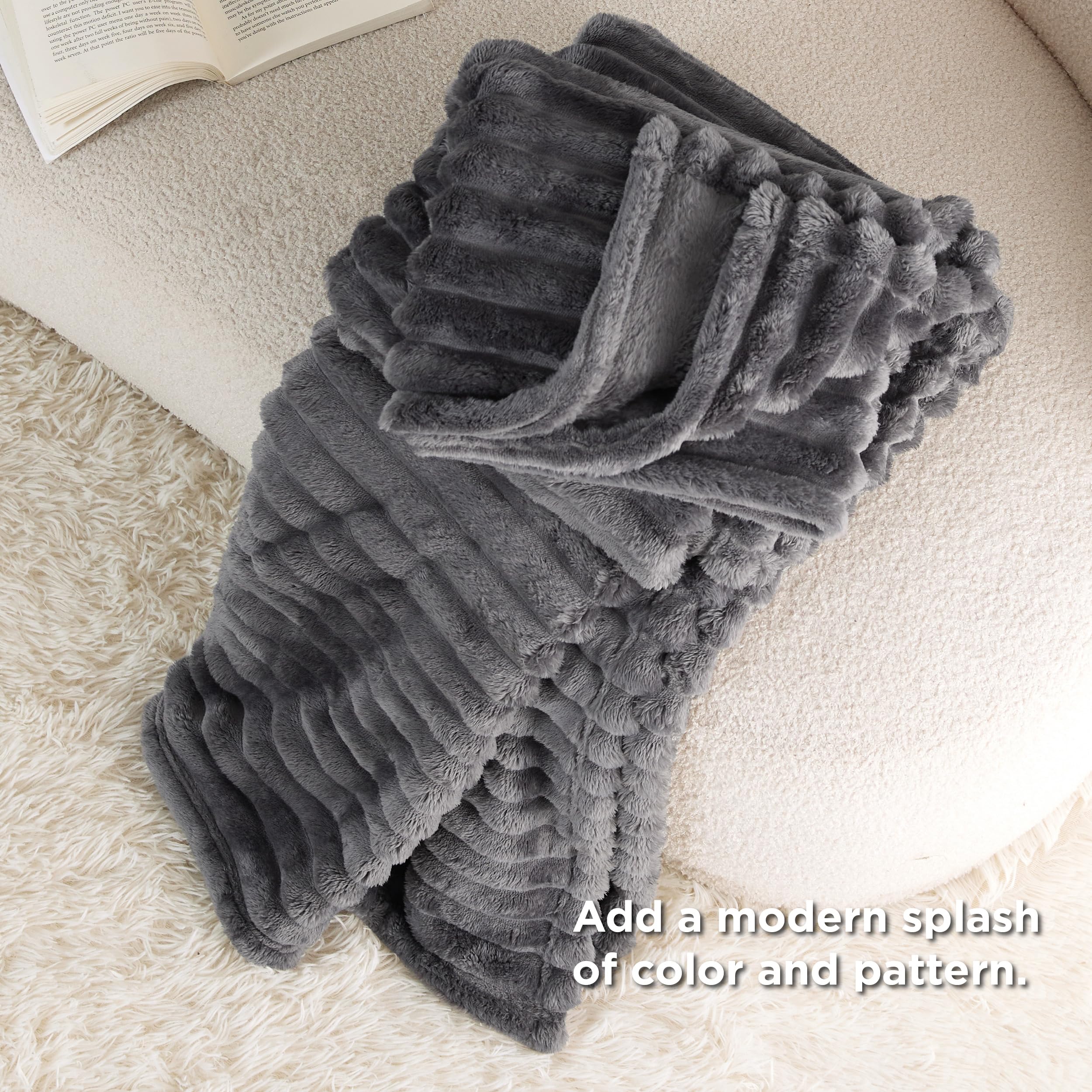Foto 5 pulgar | Manta De Forro Polar Gris Para Sofá 130 X 180 Cm - Venta Internacional.