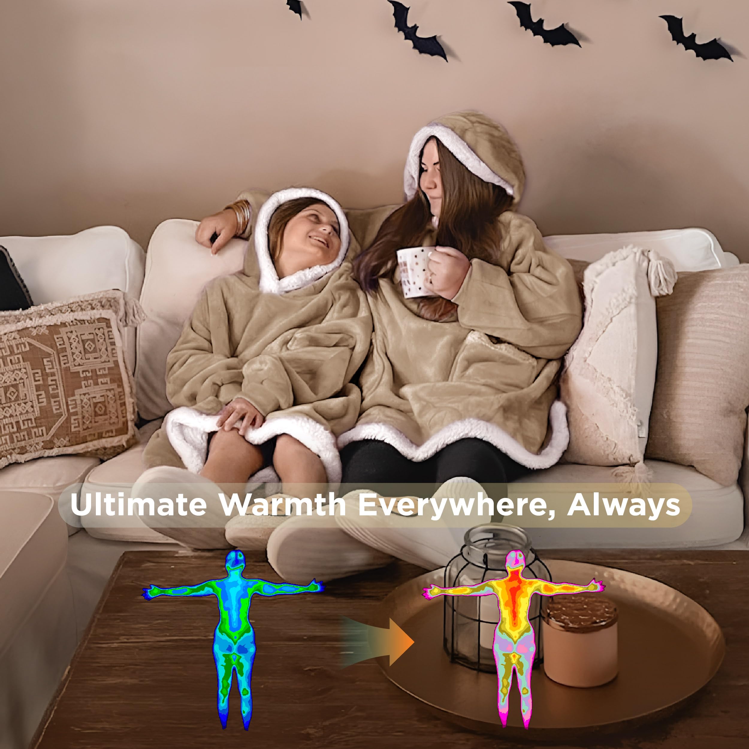 Foto 5 pulgar | Sudadera Con Capucha Bedsure Gold Brown Para Adultos Y Niños, Unisex - Venta Internacional.