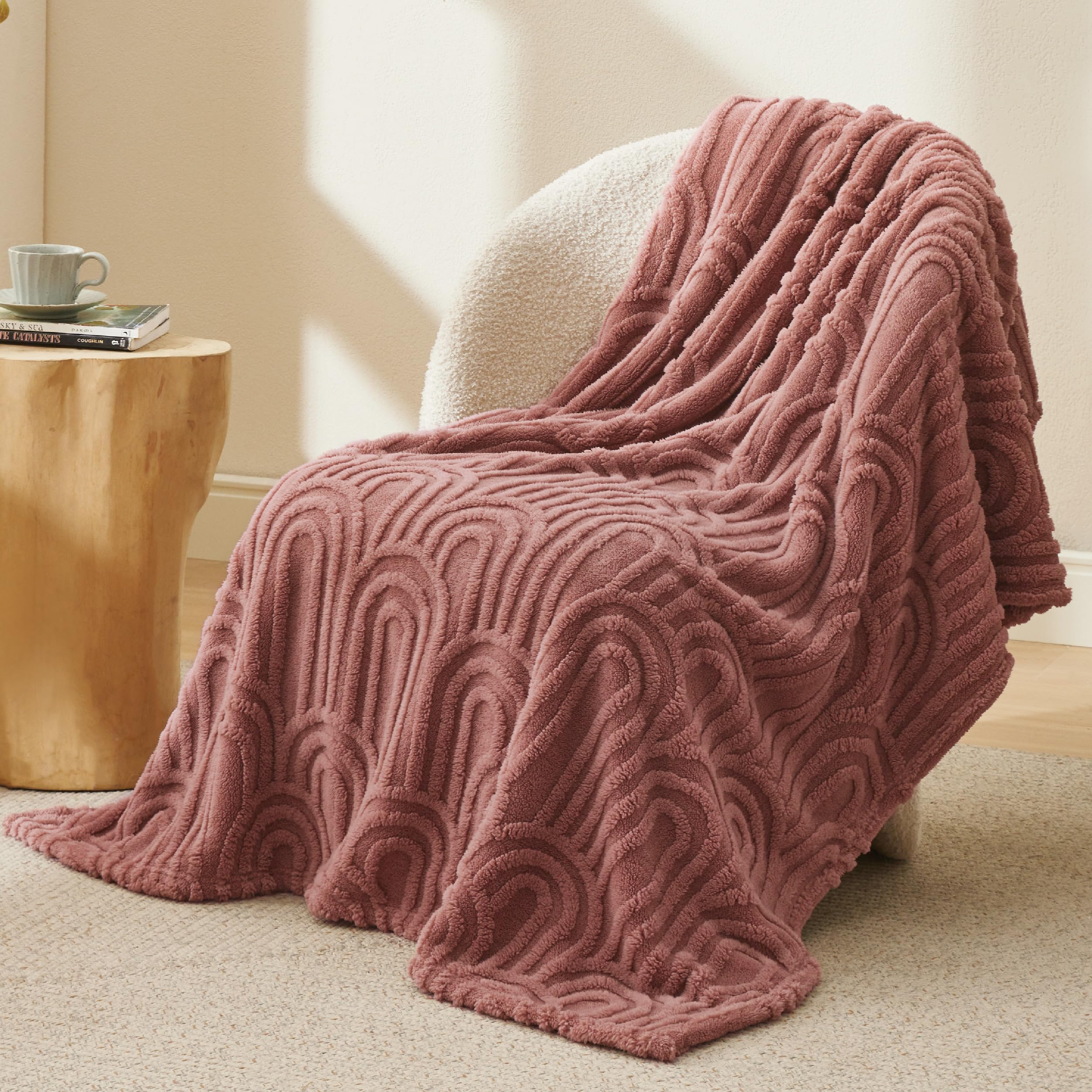 Foto 3 pulgar | Manta De Cama Rosa Supersuave Y Acogedora Para Mujer - Venta Internacional.