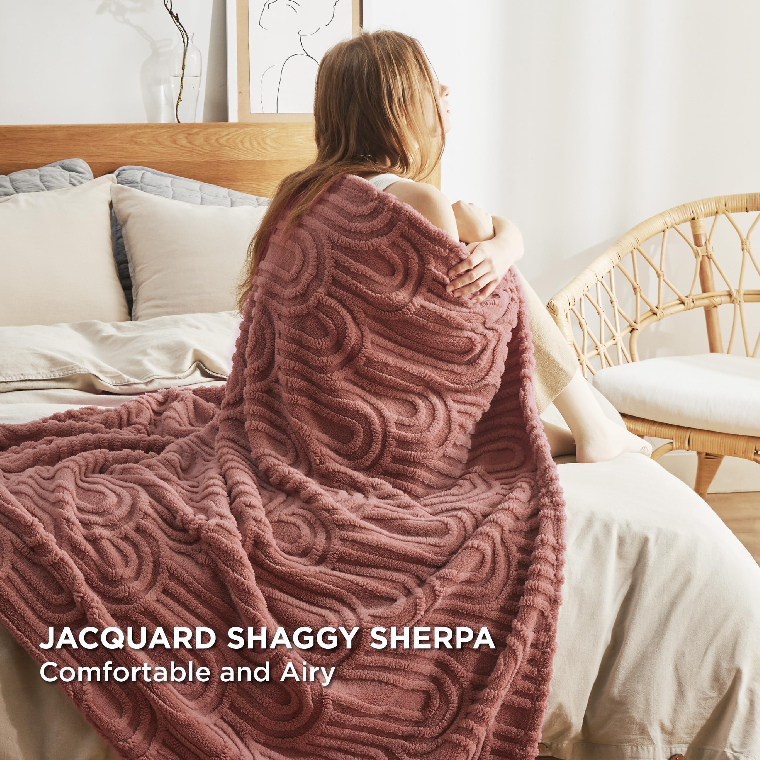 Foto 3 | Manta De Cama Rosa Supersuave Y Acogedora Para Mujer - Venta Internacional.
