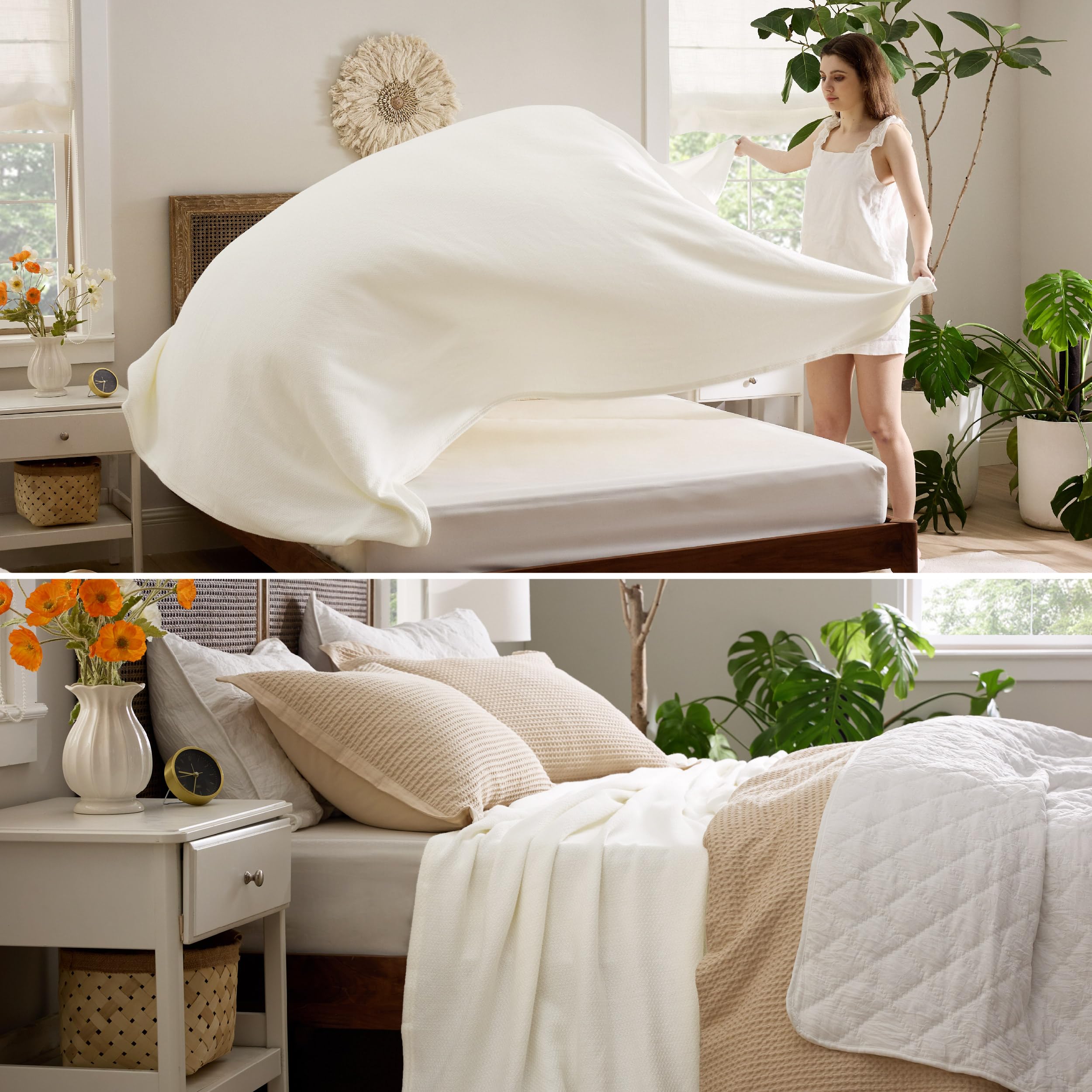Foto 4 | Manta Bedsure Algodón King Size color Marfil - Venta Internacional