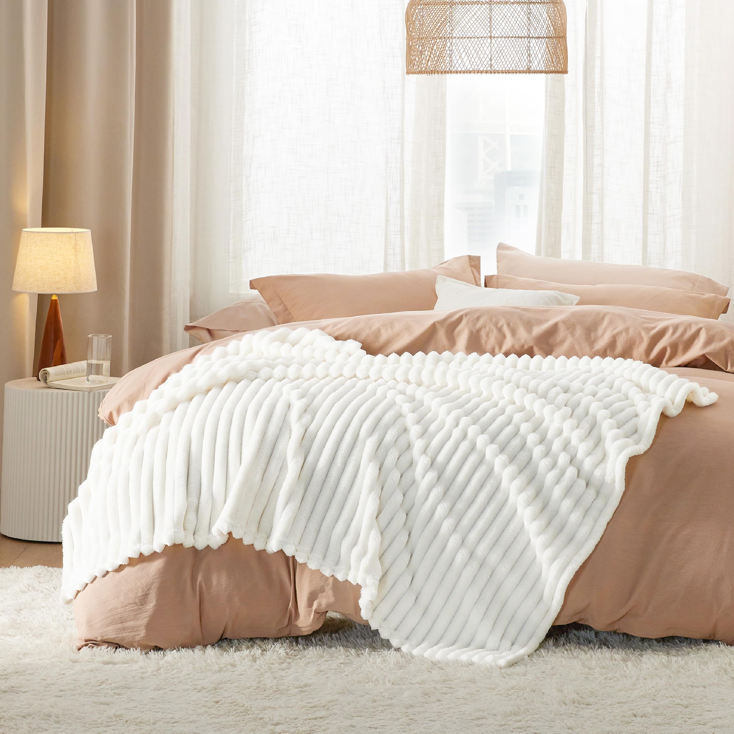 Foto 7 pulgar | Manta Bedsure Twin XL Forro Polar de Franela Blanca - Venta Internacional