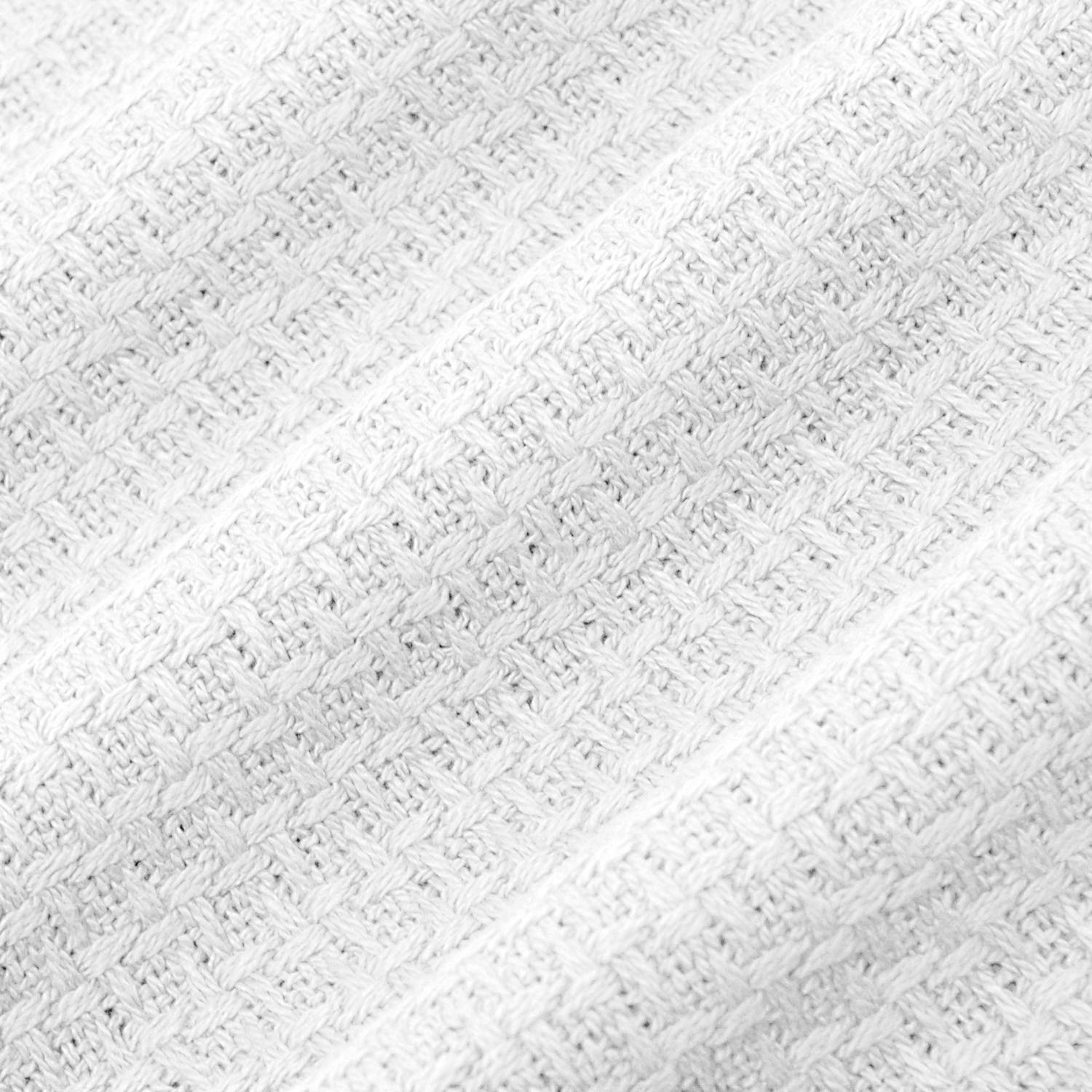 Foto 4 pulgar | Manta Sweet Home Collection De Algodón Fino Tejida En Forma De Cesta, Color Blanco - Venta Internacional.