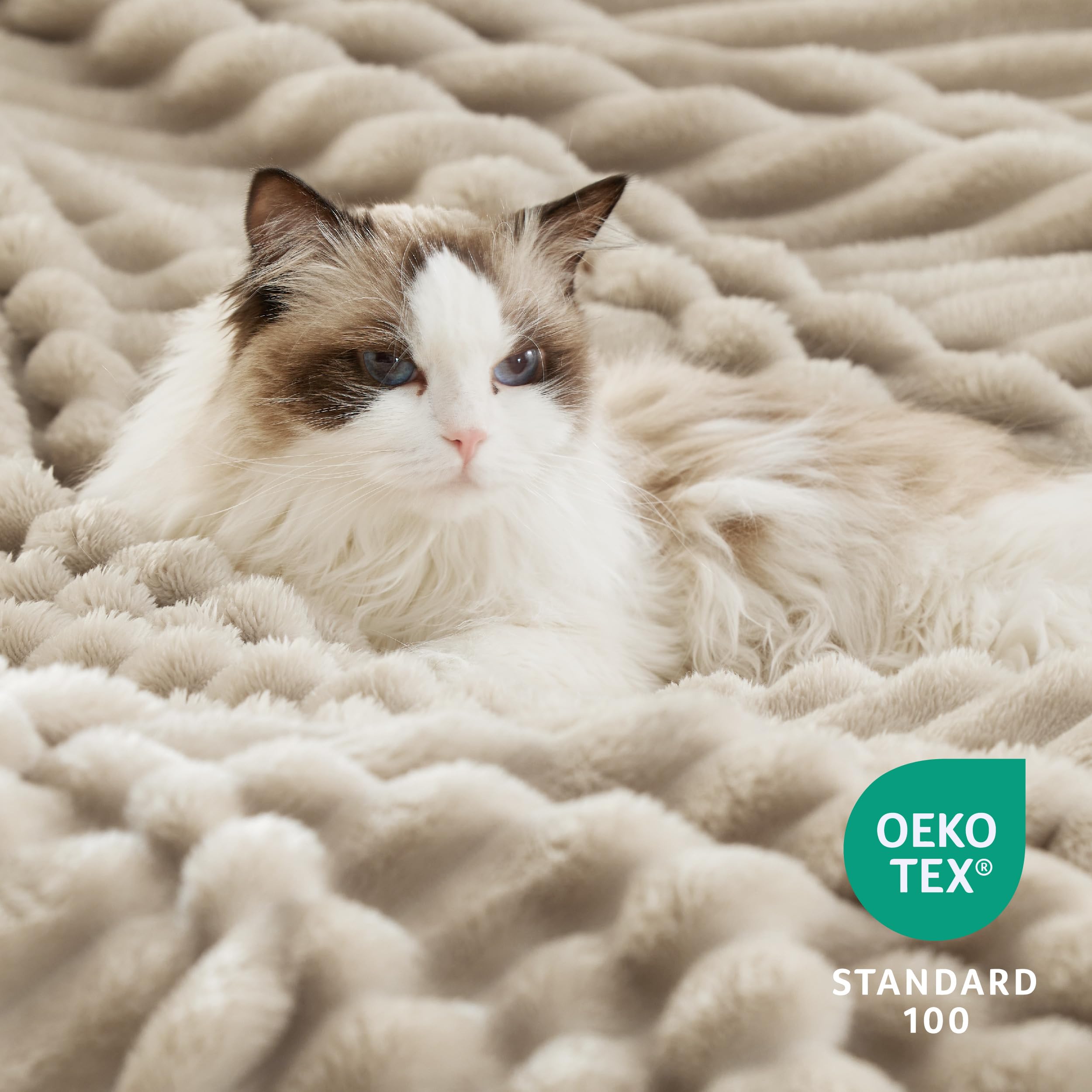 Foto 4 | Manta Bedsure Sherpa Para Sofá, Tamaño Doble, 150 X 200 Cm, Color Beige - Venta Internacional.