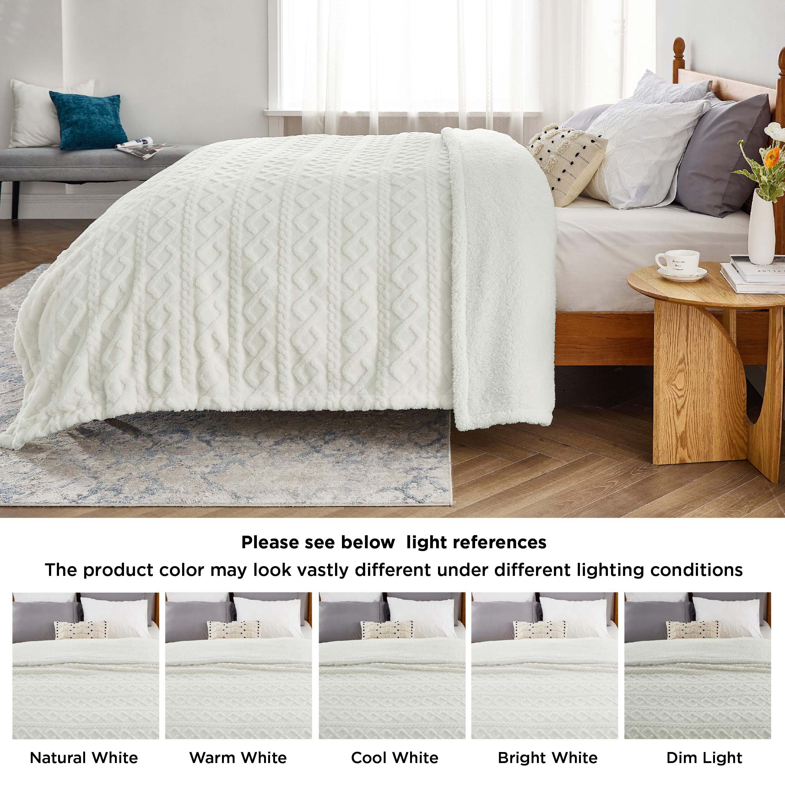 Foto 7 pulgar | Manta Bedsure Sherpa De Forro Polar Para Sofá, 130 X 150 Cm, Color Crema - Venta Internacional.