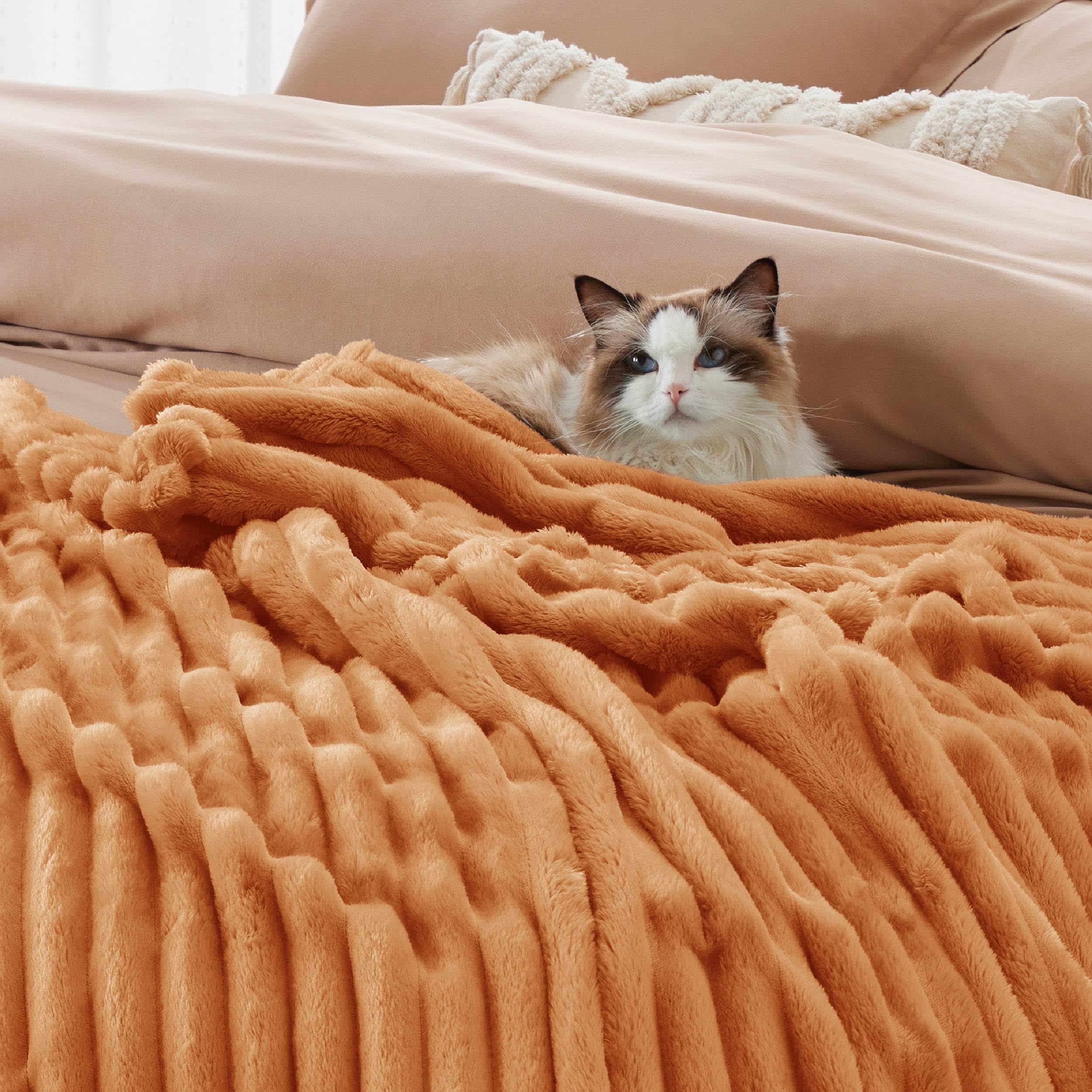 Foto 4 pulgar | Manta Bedsure Gentlesoft, Forro Polar De Franela, Tamaño King, Naranja, 270 X 230 Cm - Venta Internacional.