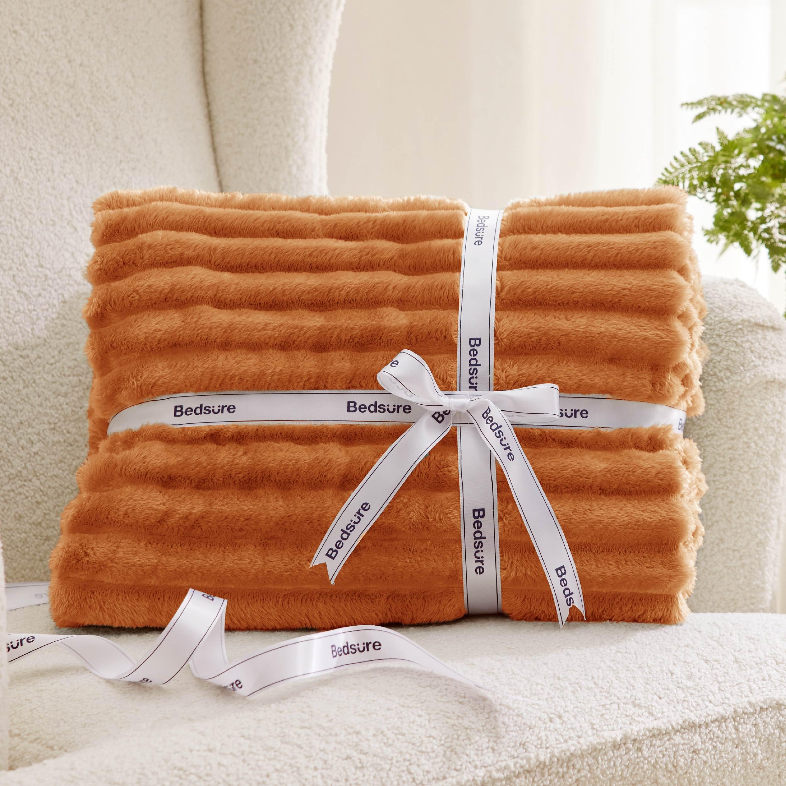 Foto 8 pulgar | Manta Bedsure Gentlesoft, Forro Polar De Franela, Tamaño King, Naranja, 270 X 230 Cm - Venta Internacional.