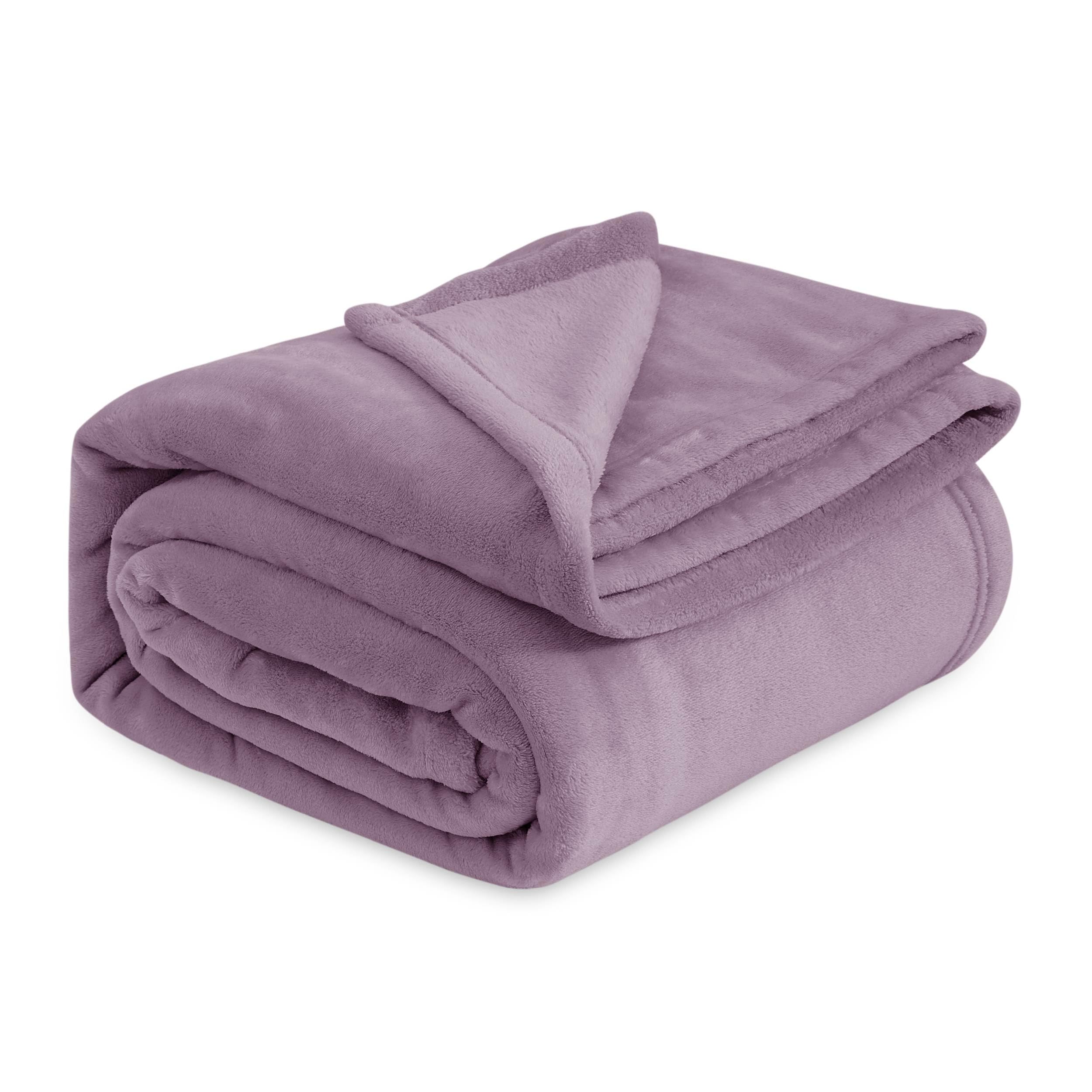 Manta De Cama Forro Polar Tamaño King Morado Niebla 274 X 229 Cm - Venta Internacional