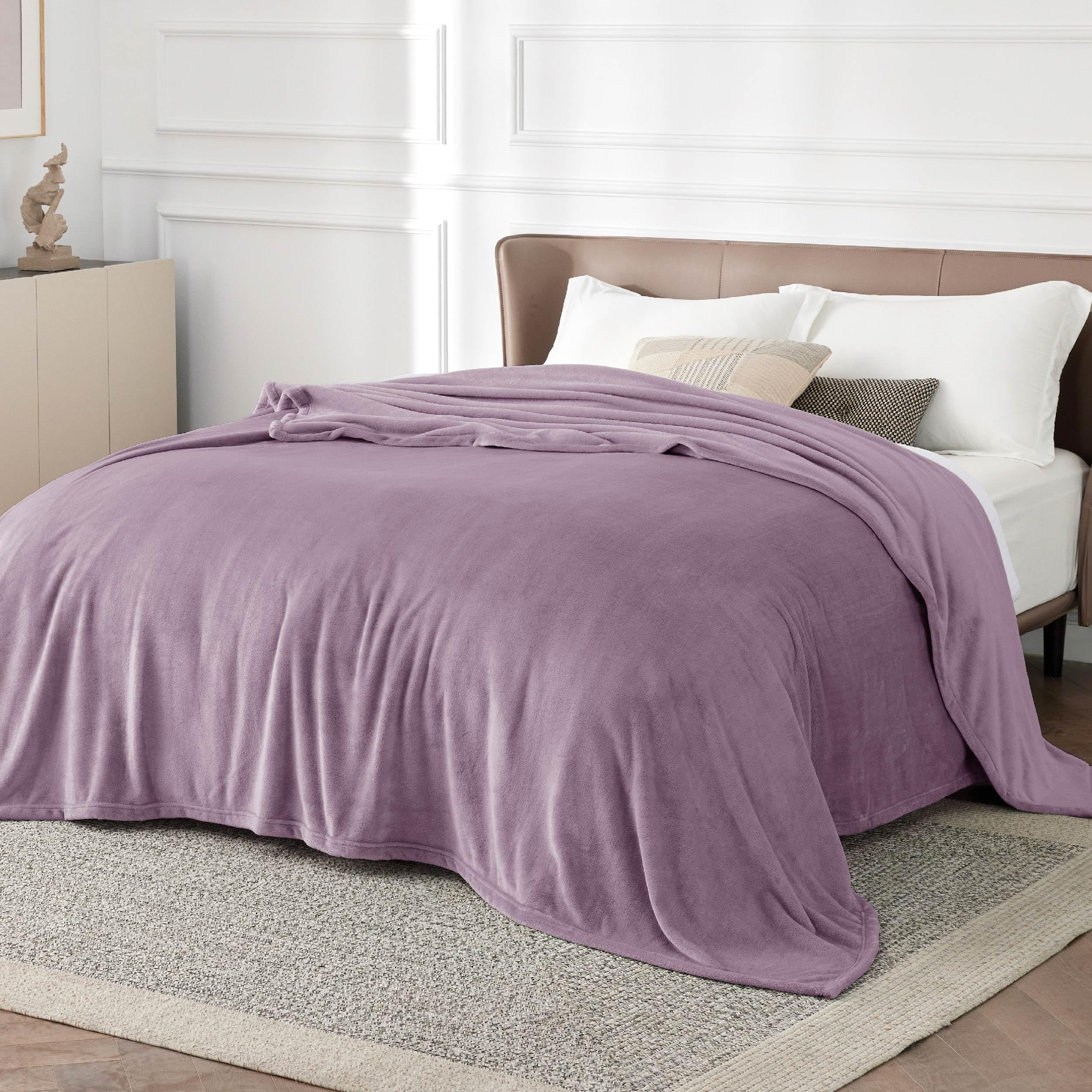 Foto 2 | Manta De Cama Forro Polar Tamaño King Morado Niebla 274 X 229 Cm - Venta Internacional