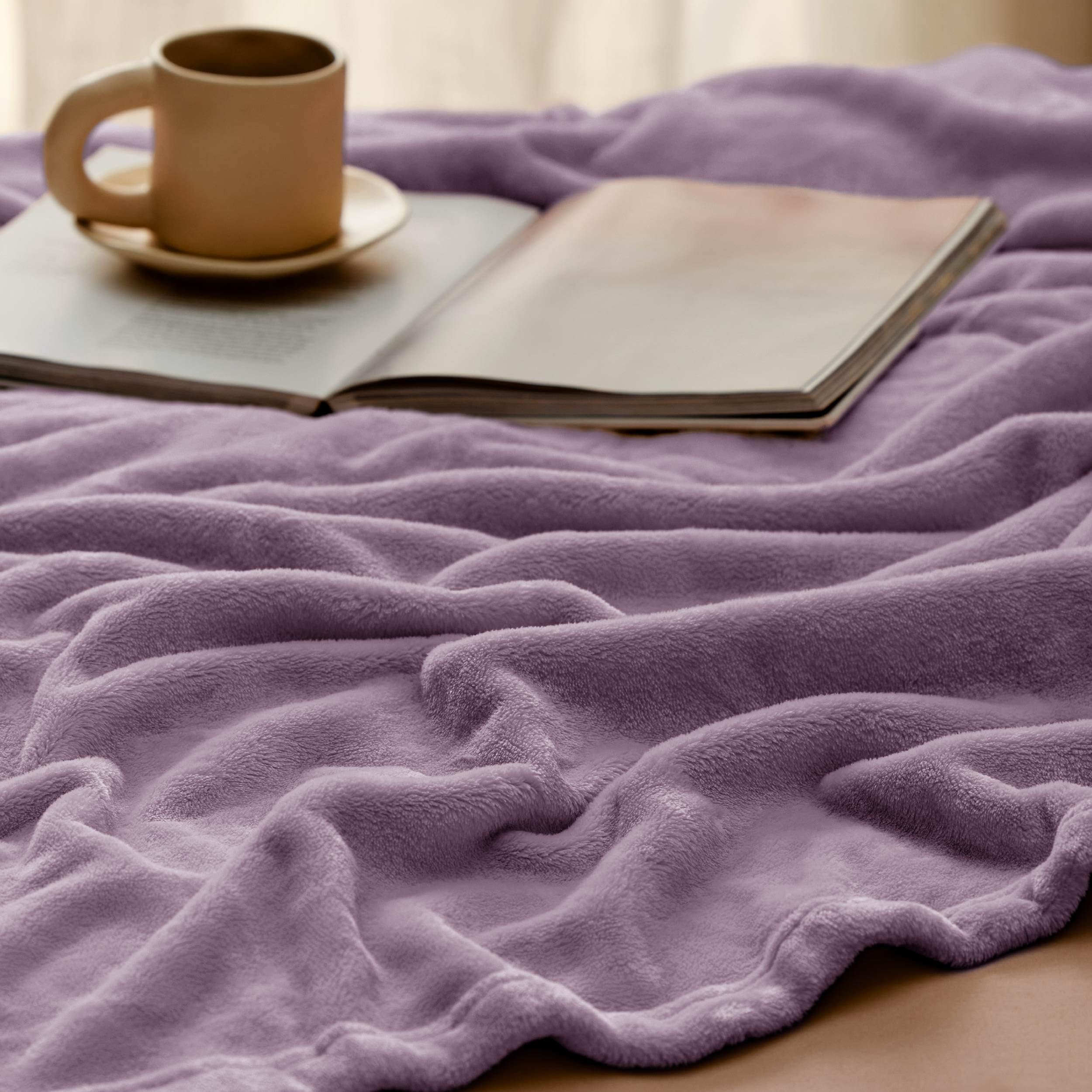 Foto 6 pulgar | Manta De Cama Forro Polar Tamaño King Morado Niebla 274 X 229 Cm - Venta Internacional