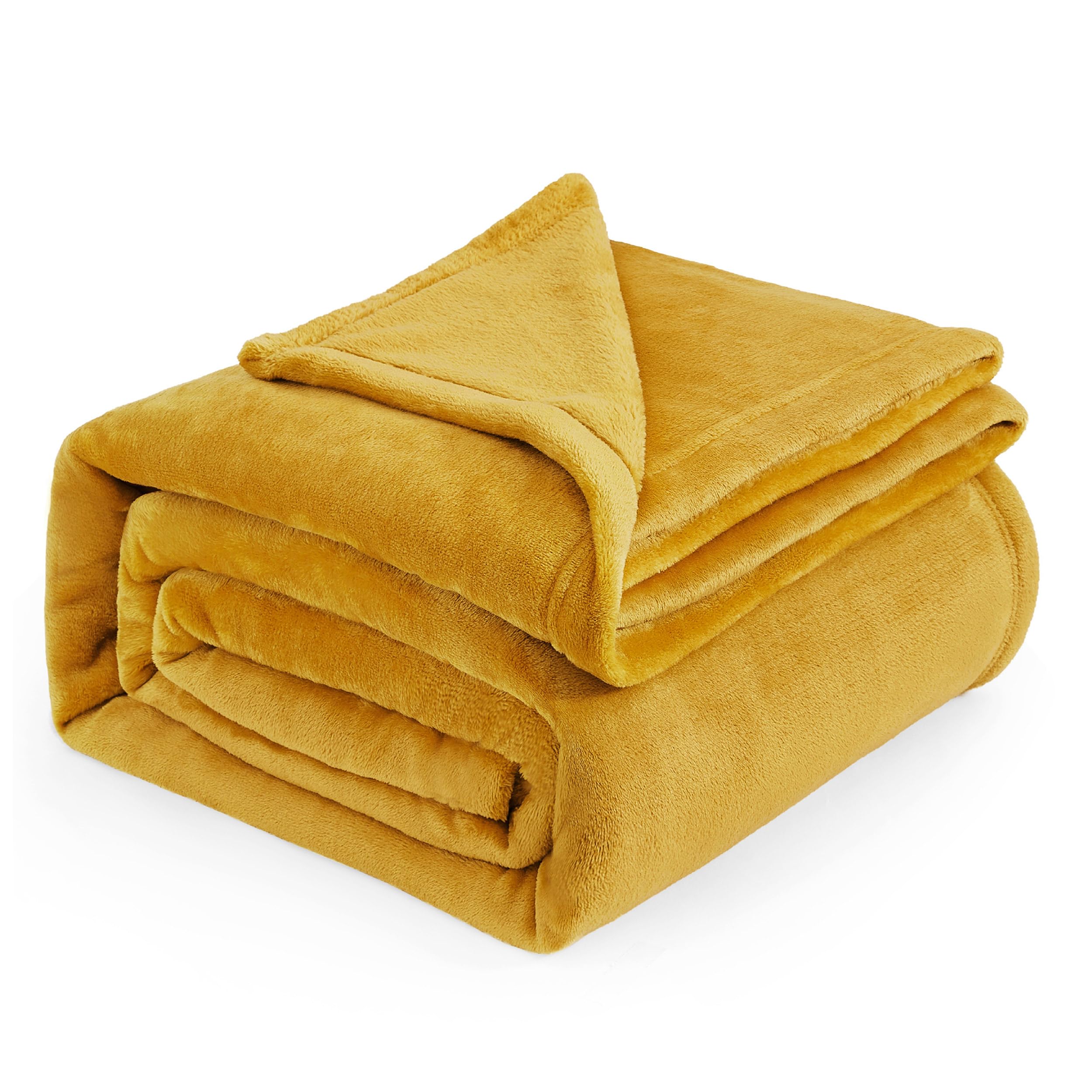 Manta De Cama Con Forro Polar Queen, Dorado Y Amarillo, Suave, 230 X 230 Cm - Venta Internacional.