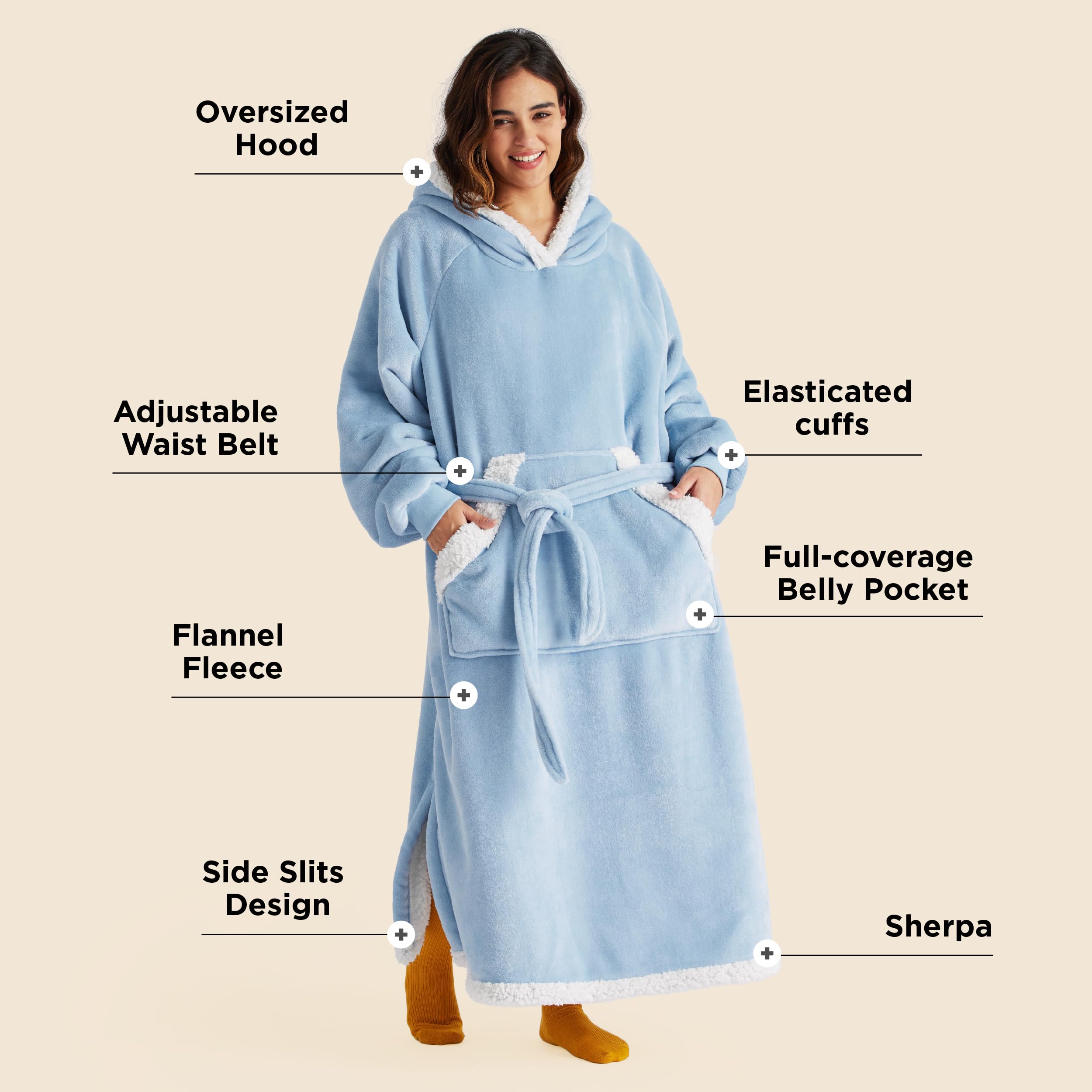 Foto 3 pulgar | Manta Portátil Con Capucha Bedsure Dream Blue Para Mujer - Venta Internacional.