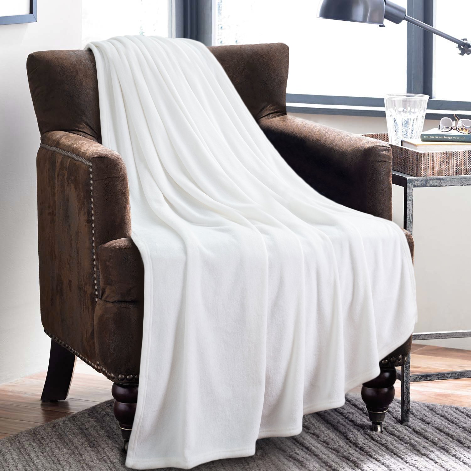 Foto 2 | Manta De Forro Polar, Tamaño Doble, 150 X 200 Cm, Color Blanco, 300 G/m² - Venta Internacional.